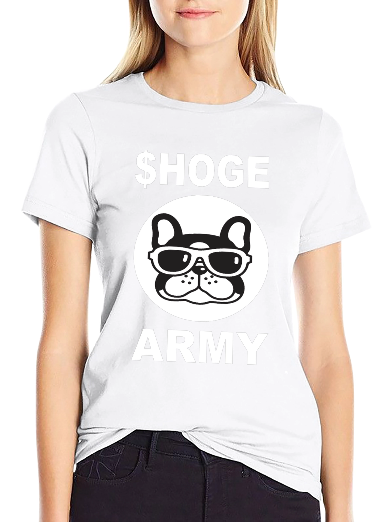 $Hoge Army Black Graphic Tee - Bulldog with Sunglasses