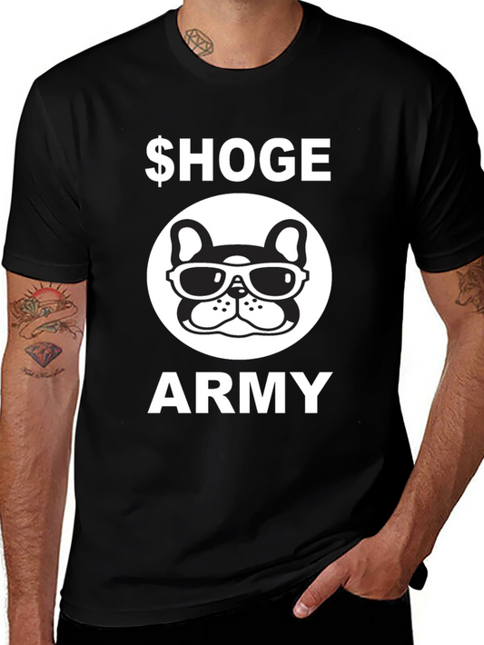 $Hoge Army Black Graphic Tee - Bulldog with Sunglasses