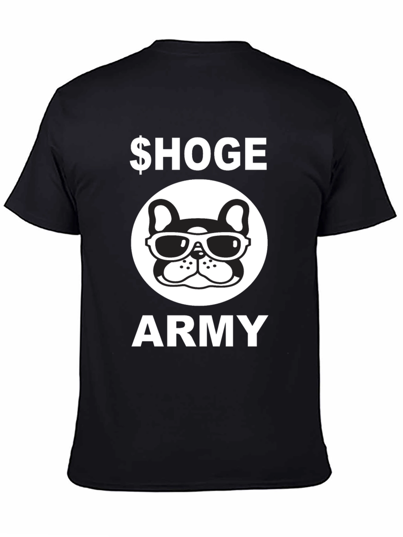 $Hoge Army Black Graphic Tee - Bulldog with Sunglasses
