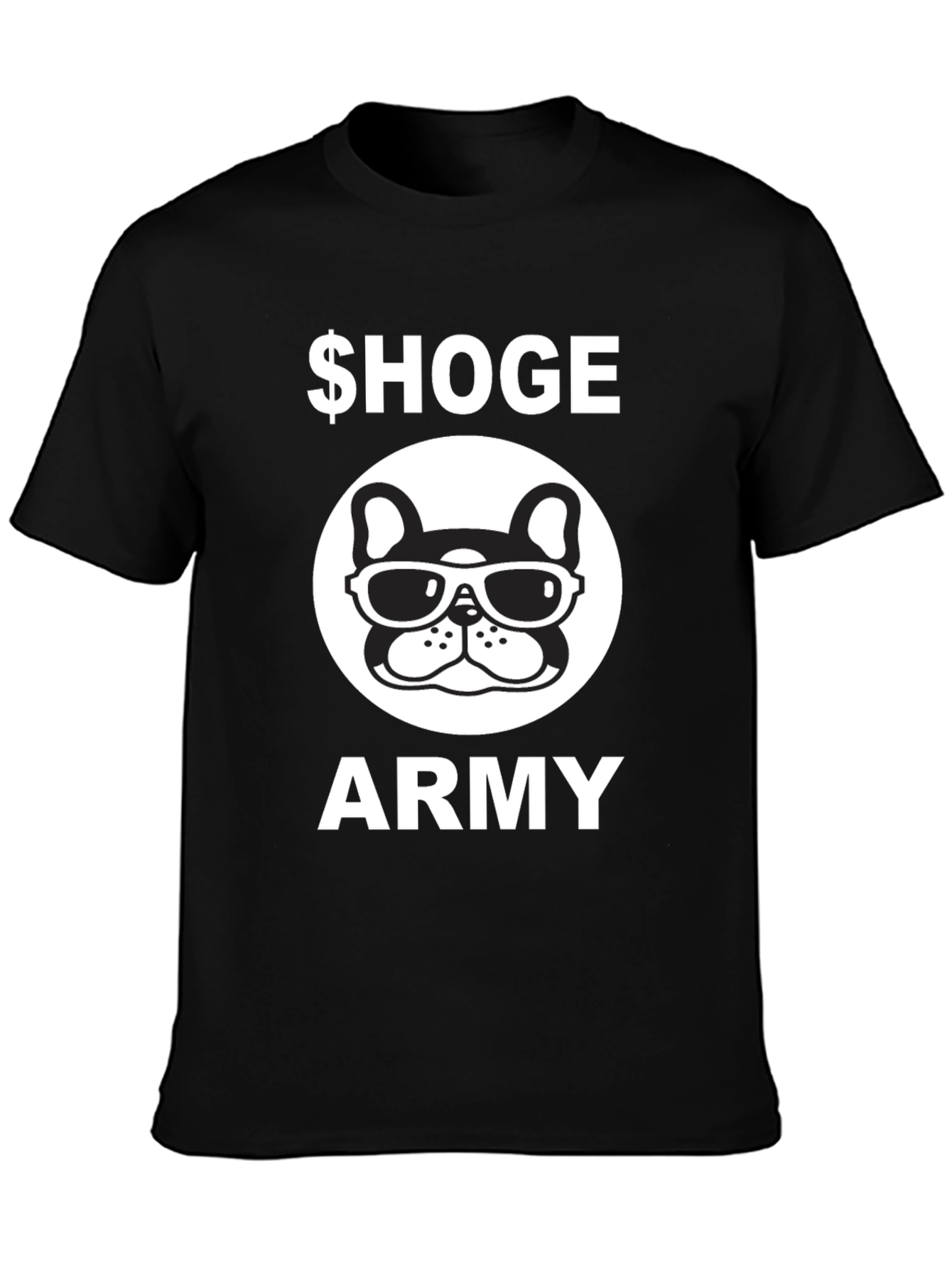 $Hoge Army Black Graphic Tee - Bulldog with Sunglasses