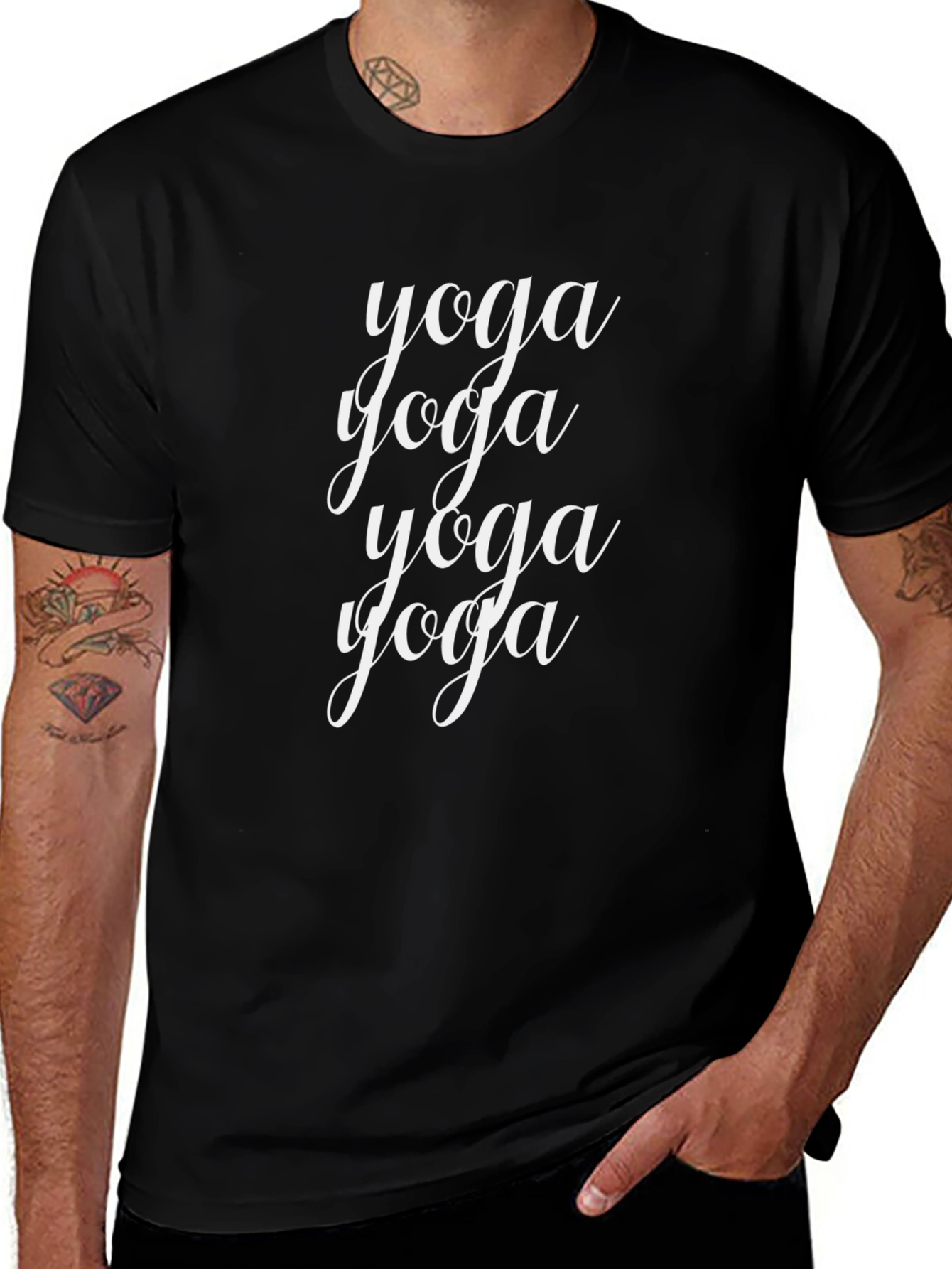 Yoga Text Graphic Black T-Shirt