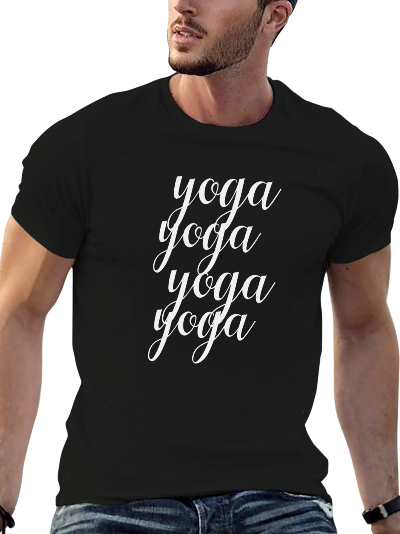 Yoga Text Graphic Black T-Shirt