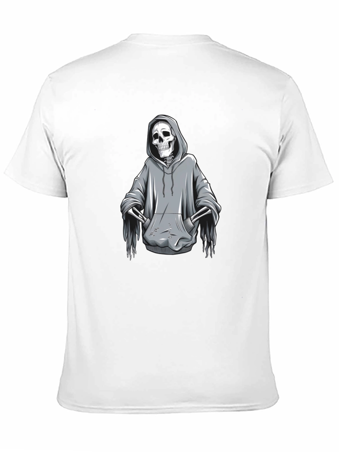 Grim Reaper Hoodie Skeleton Graphic T-Shirt - Black