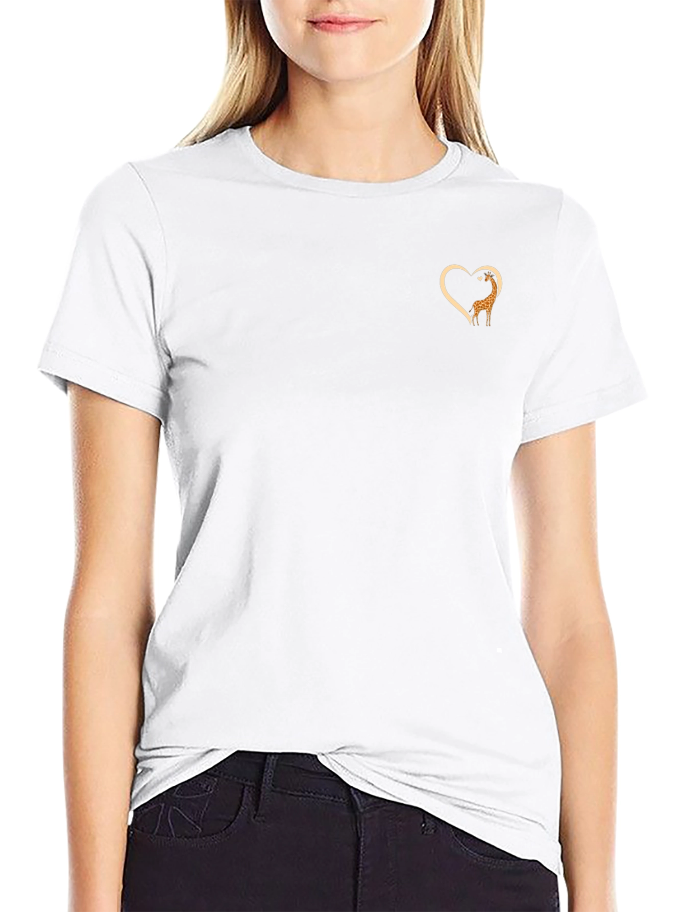 Giraffe Heart T-Shirt - Trendy Animal Lover Tee