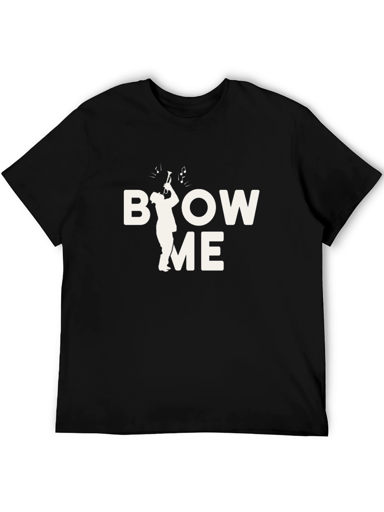 Black Blow Me Trumpet Graphic T-Shirt