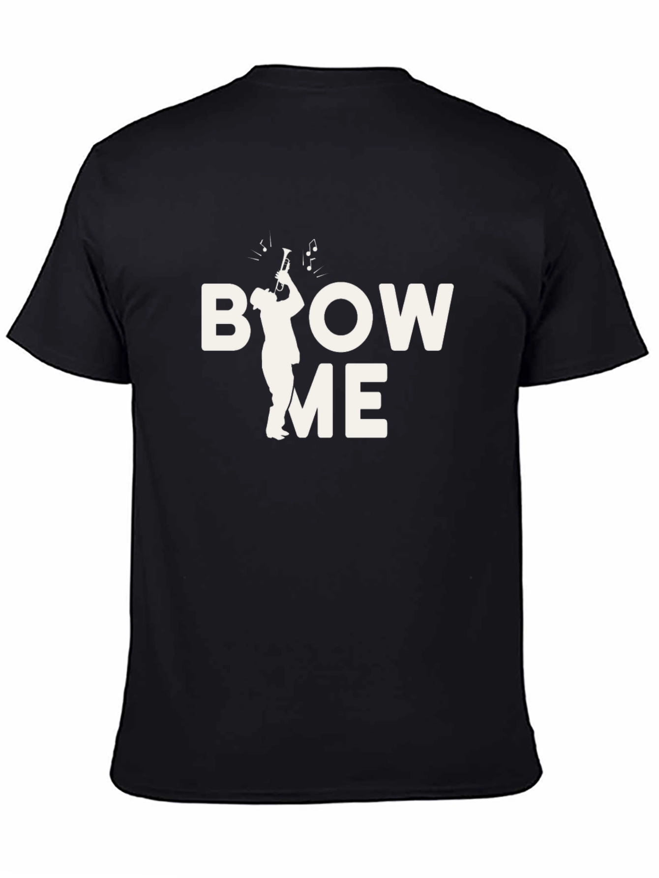 Black Blow Me Trumpet Graphic T-Shirt