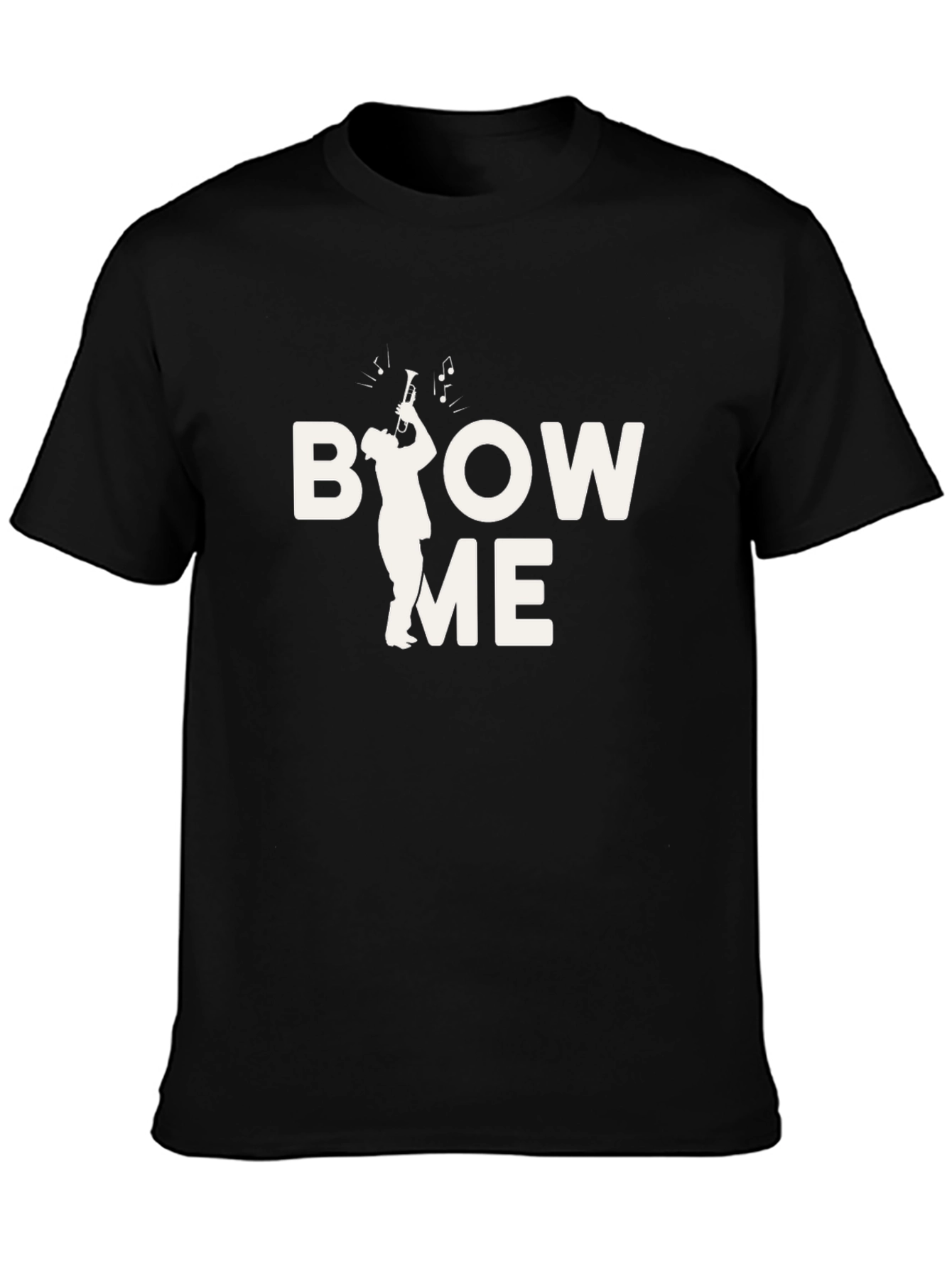 Black Blow Me Trumpet Graphic T-Shirt