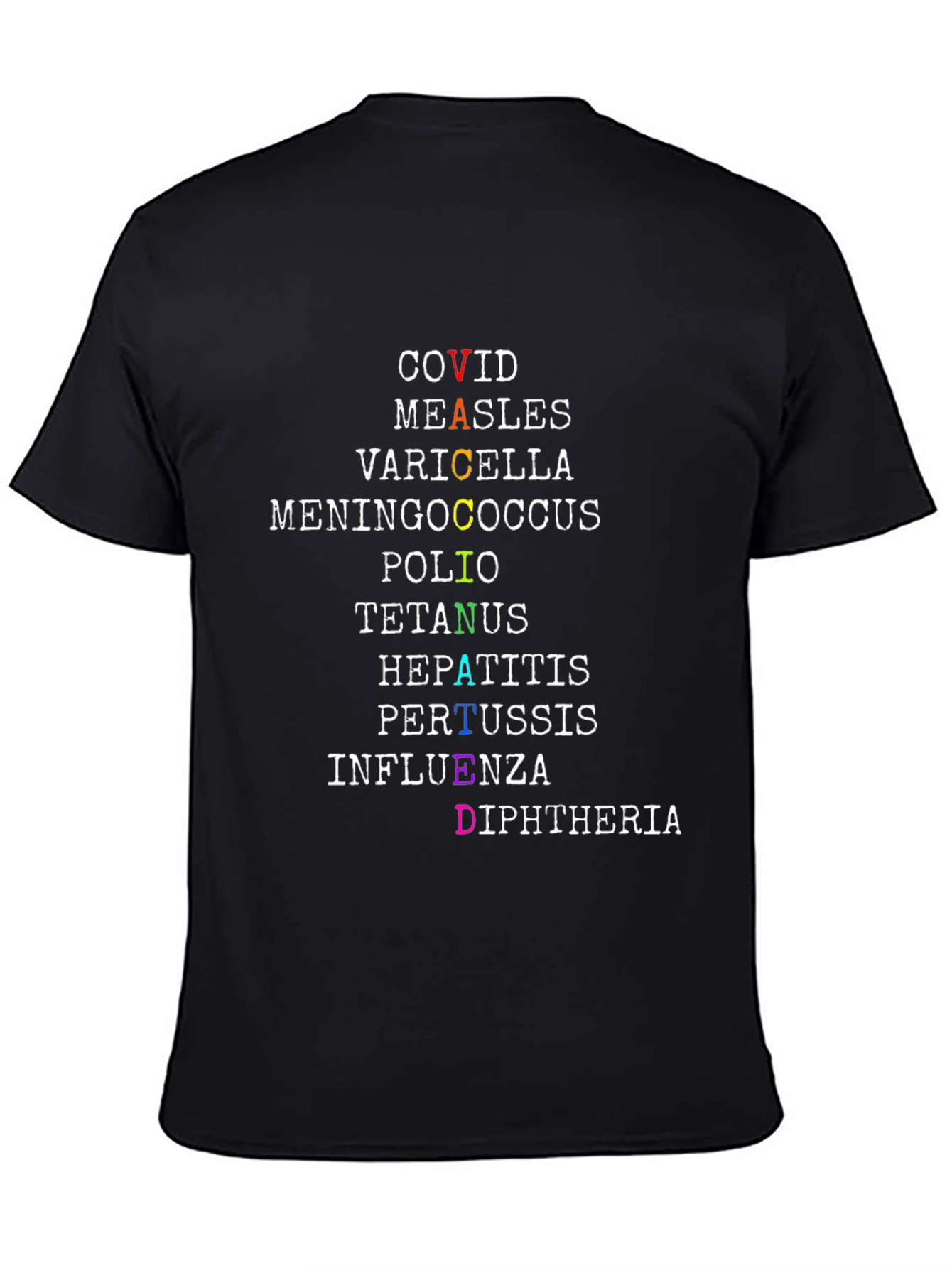 Vaccinated Diseases T-Shirt - Black