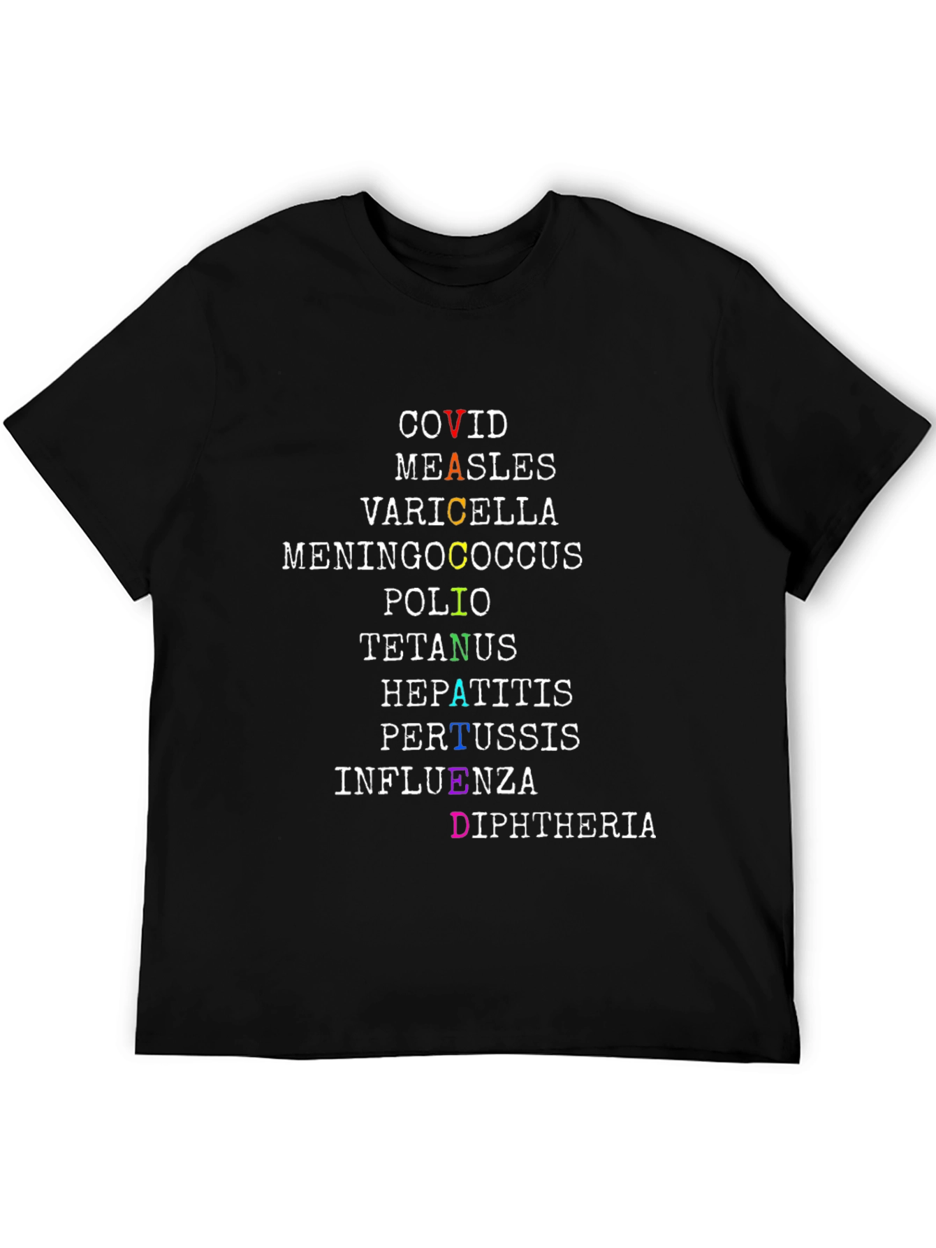 Vaccinated Diseases T-Shirt - Black