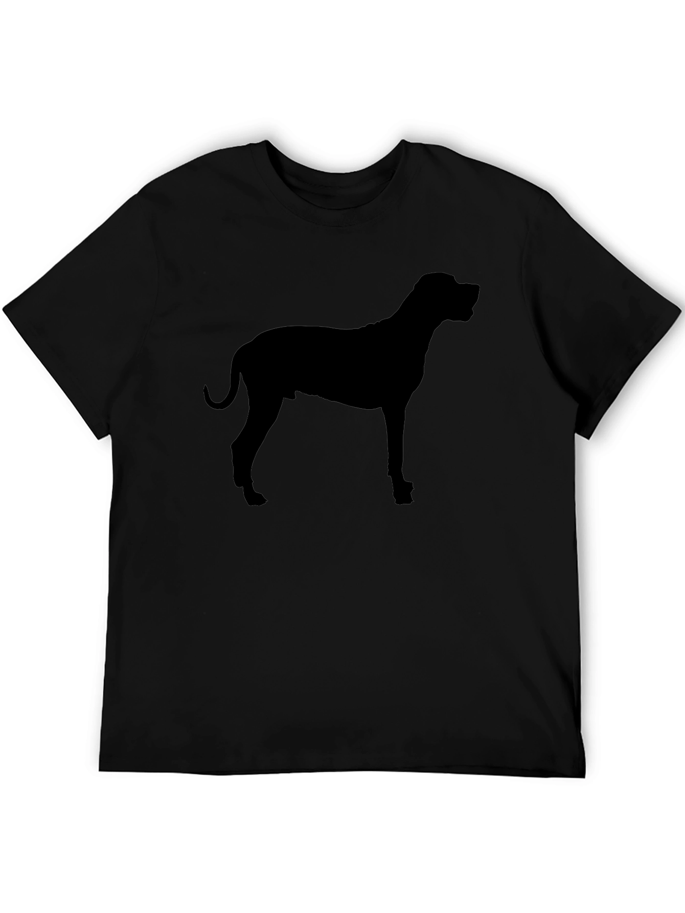 Dog Silhouette Graphic Black T-Shirt