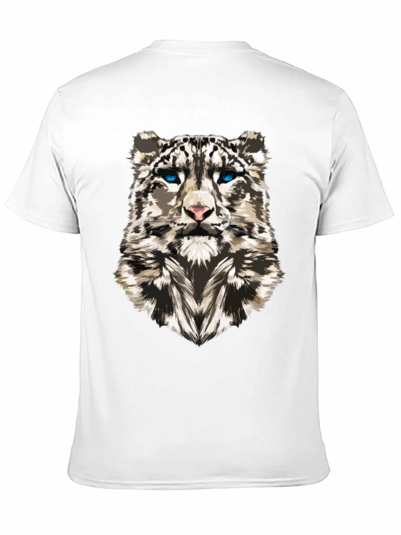 Snow Leopard Graphic Print Black T-Shirt