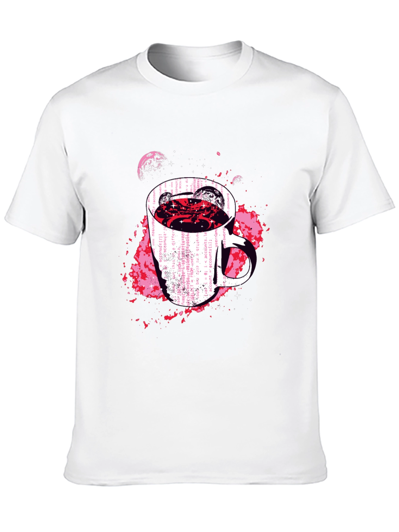 Cosmic Coffee Mug Graphic Tee - Black