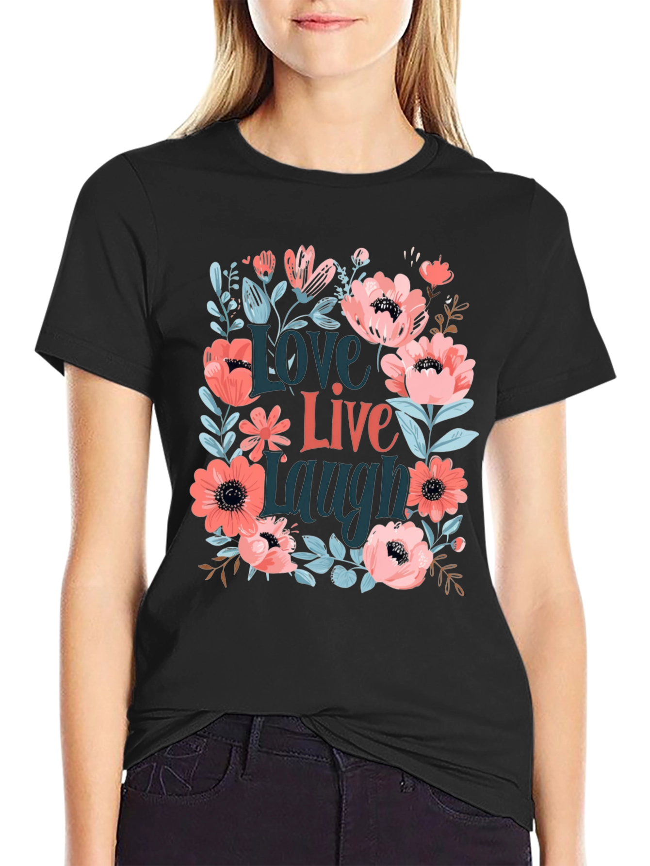 Floral Love Live Laugh Graphic Tee