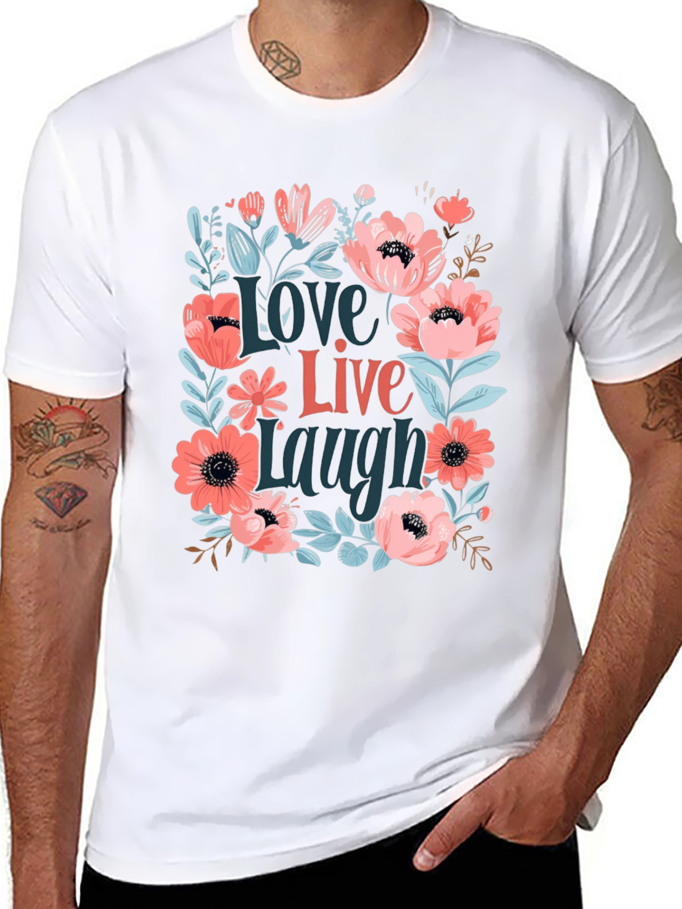 Floral Love Live Laugh Graphic Tee