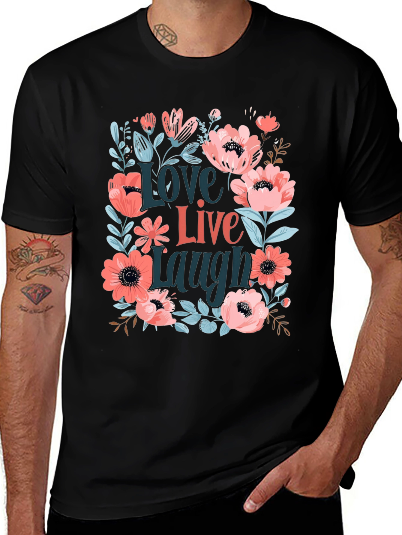 Floral Love Live Laugh Graphic Tee