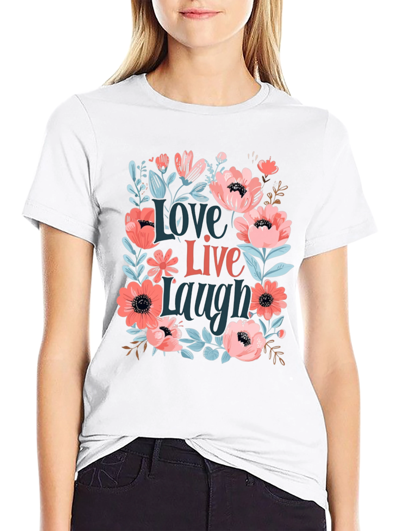 Floral Love Live Laugh Graphic Tee