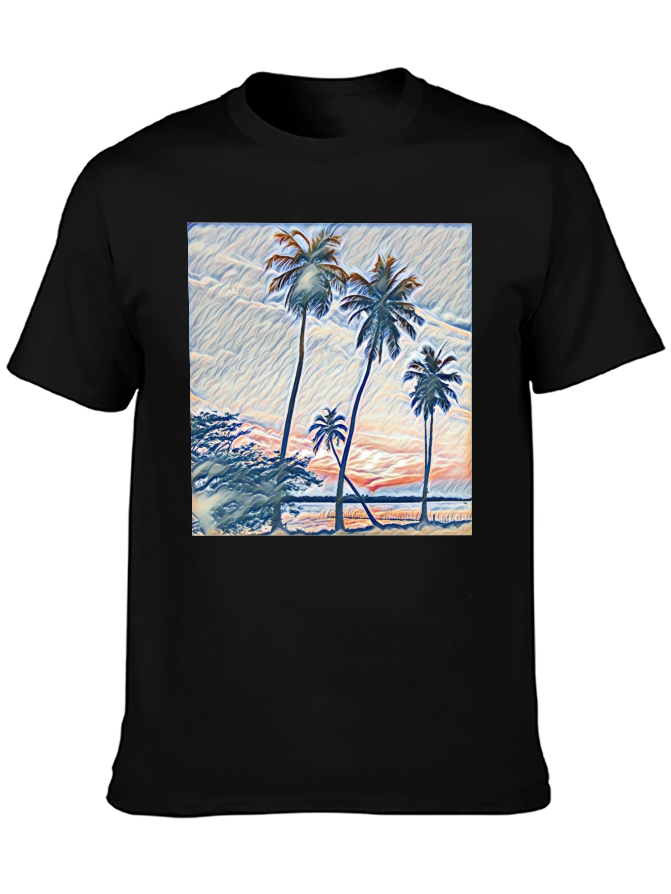 Palm Tree Graphic Black T-Shirt