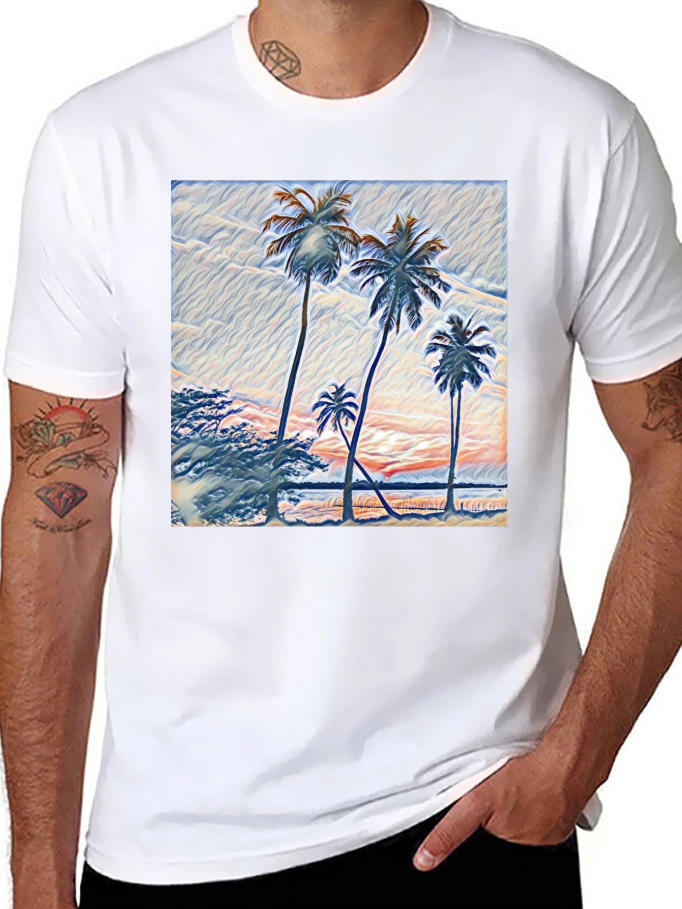 Palm Tree Graphic Black T-Shirt