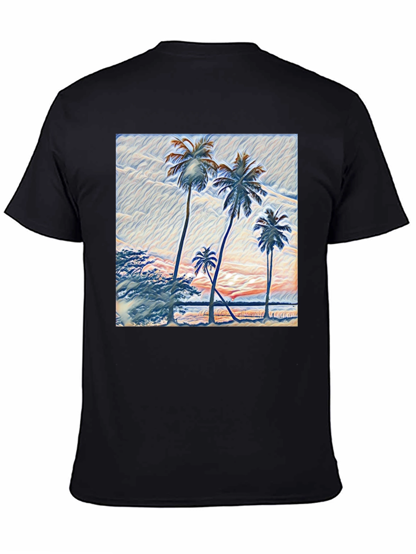 Palm Tree Graphic Black T-Shirt