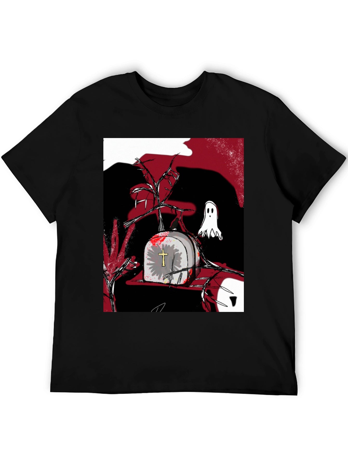 Gothic Tombstone Ghost T-Shirt