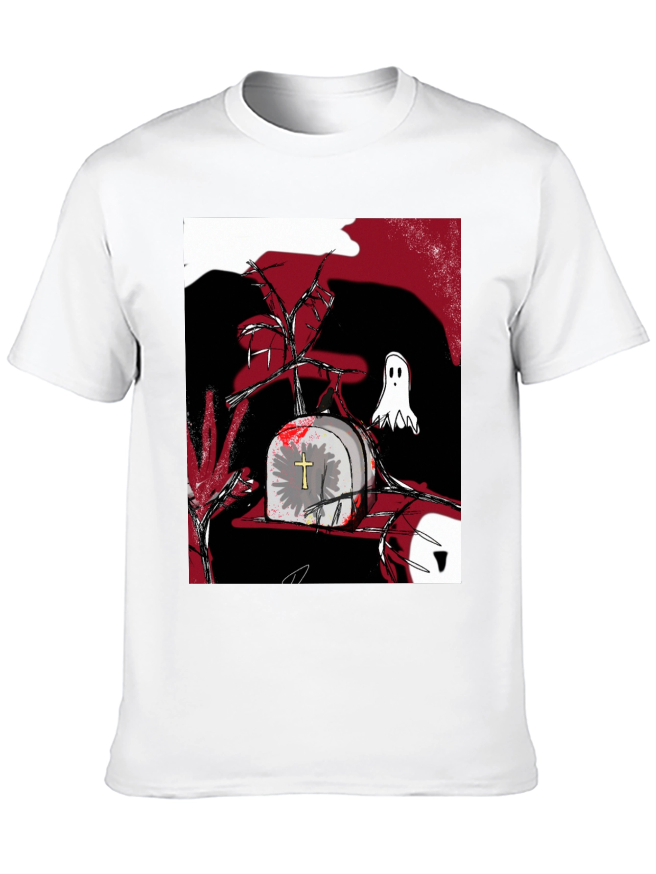 Gothic Tombstone Ghost T-Shirt