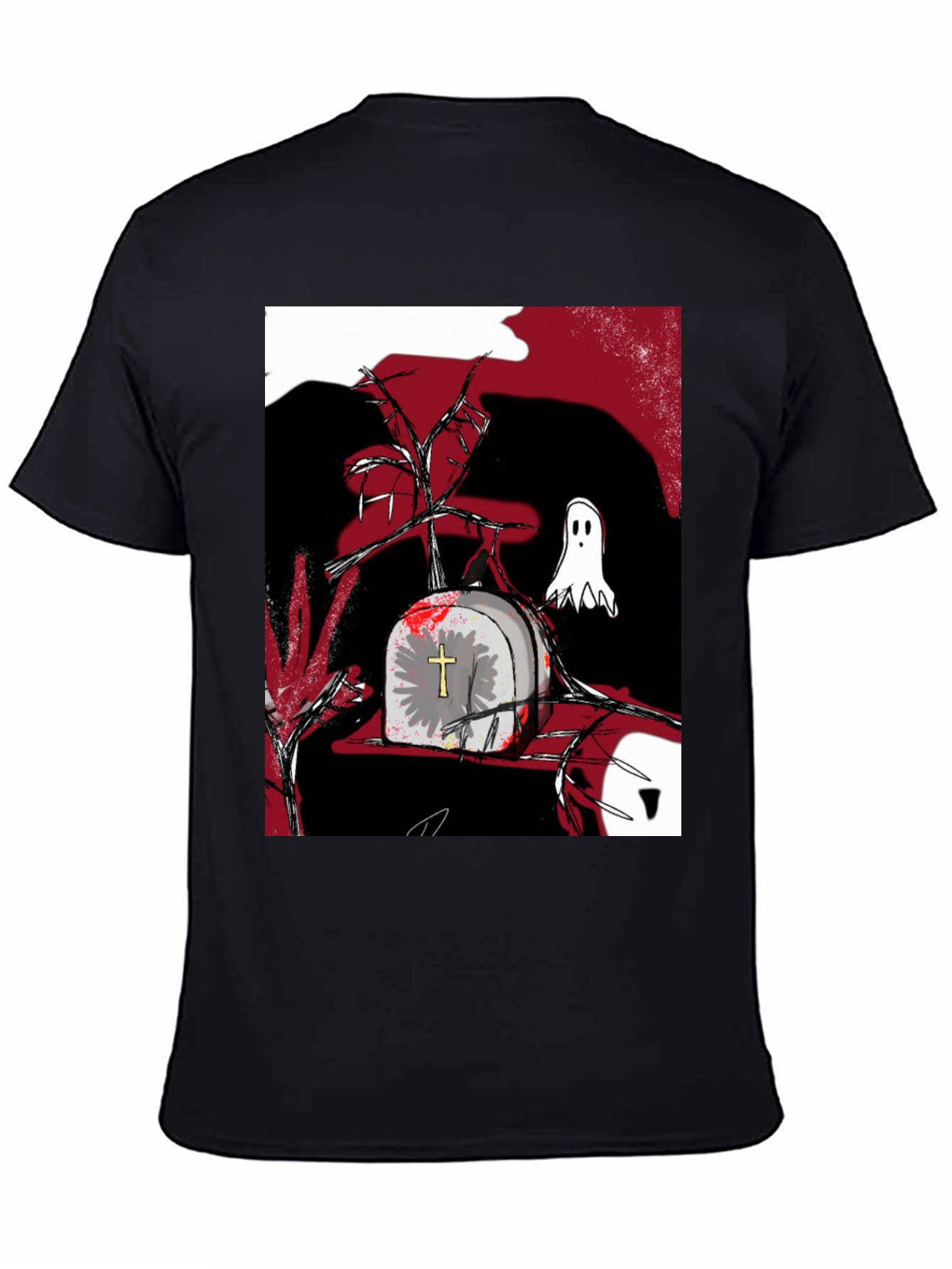 Gothic Tombstone Ghost T-Shirt
