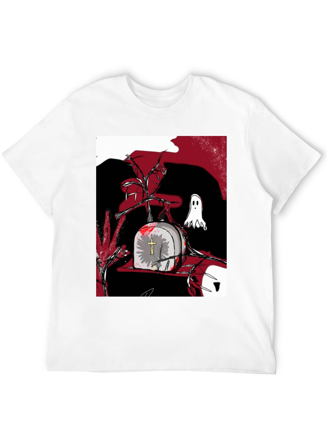 Gothic Tombstone Ghost T-Shirt