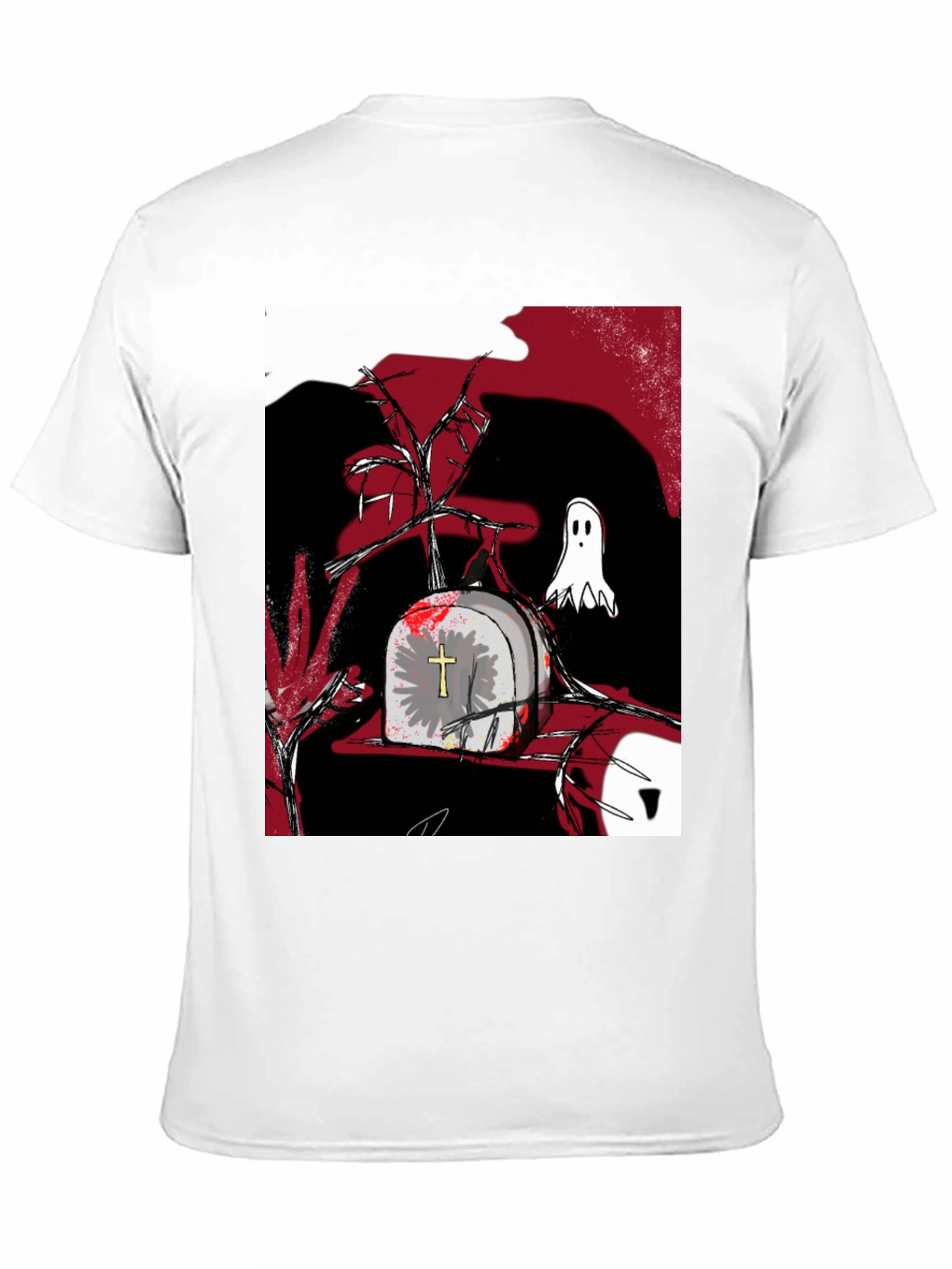 Gothic Tombstone Ghost T-Shirt