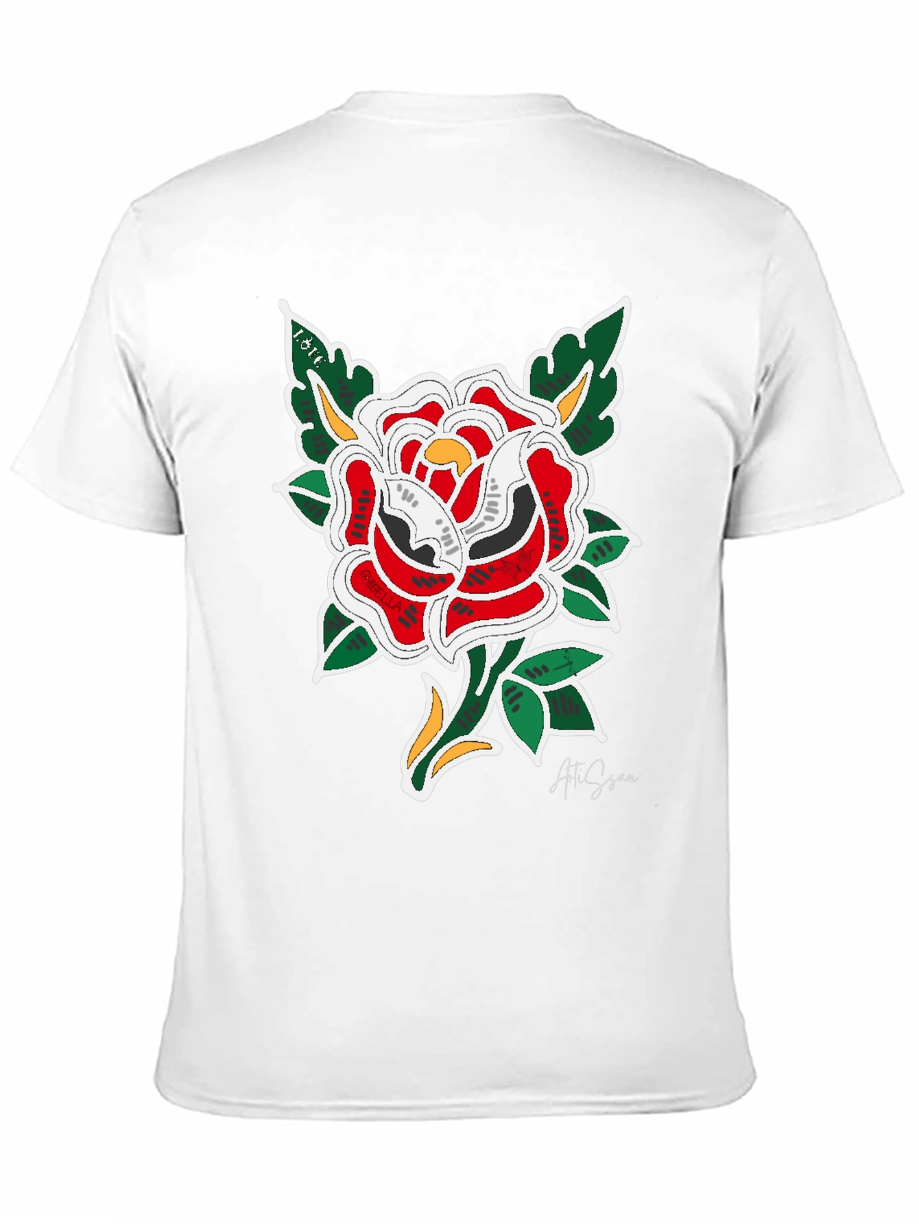 Rose Graphic Black T-Shirt - Stylish Floral Design