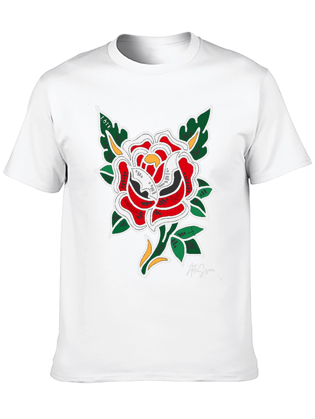 Rose Graphic Black T-Shirt - Stylish Floral Design