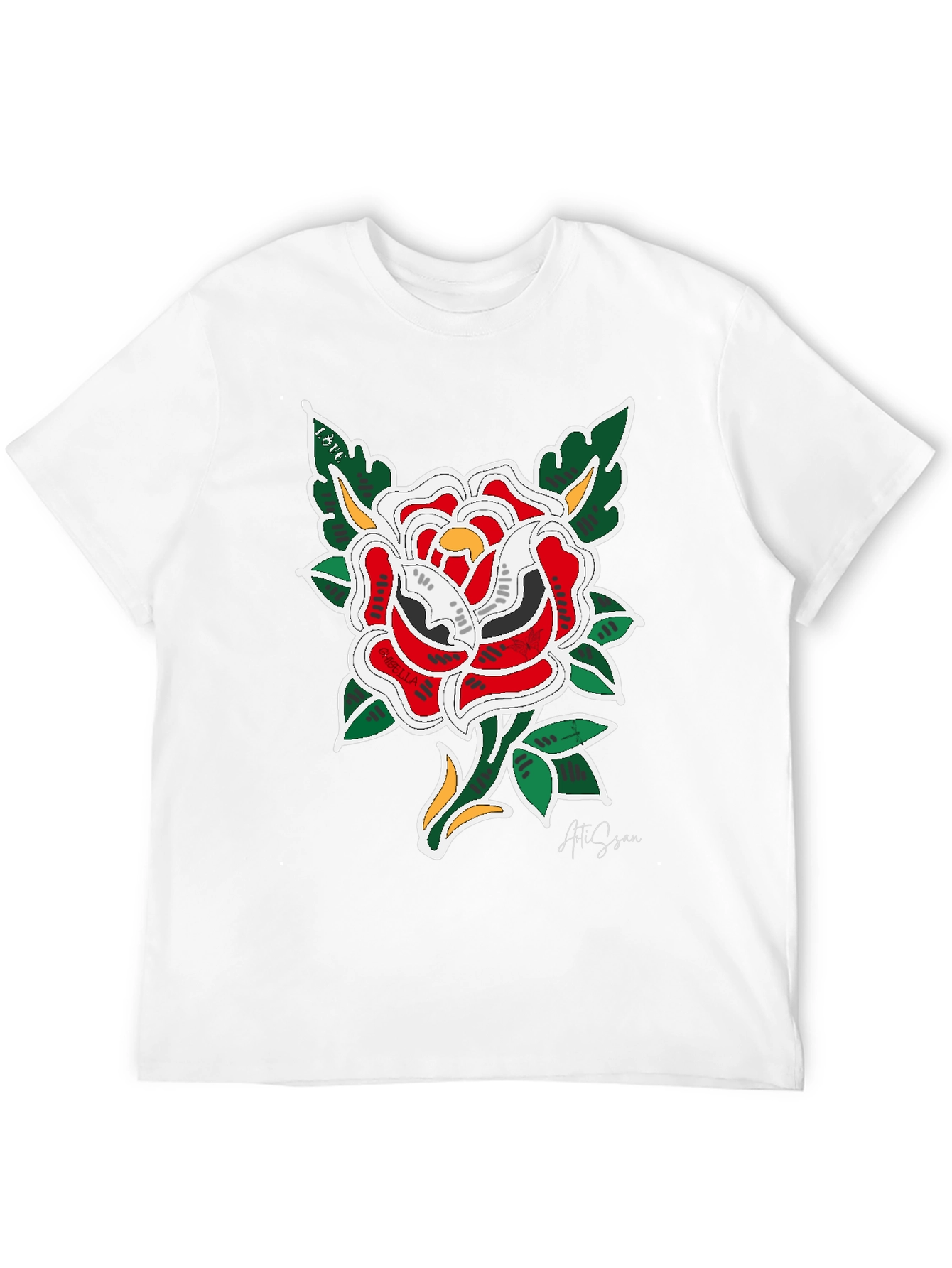 Rose Graphic Black T-Shirt - Stylish Floral Design