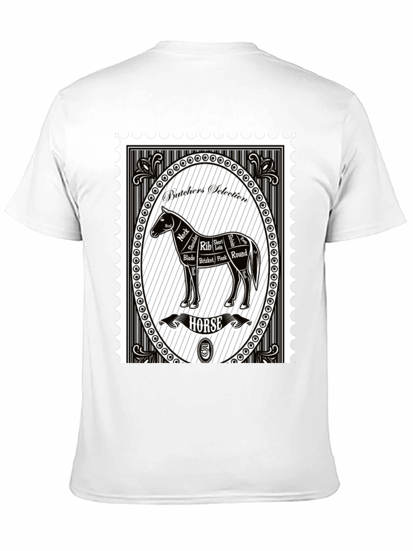 Butcher Horse Stamp T-Shirt - Unique Graphic Tee