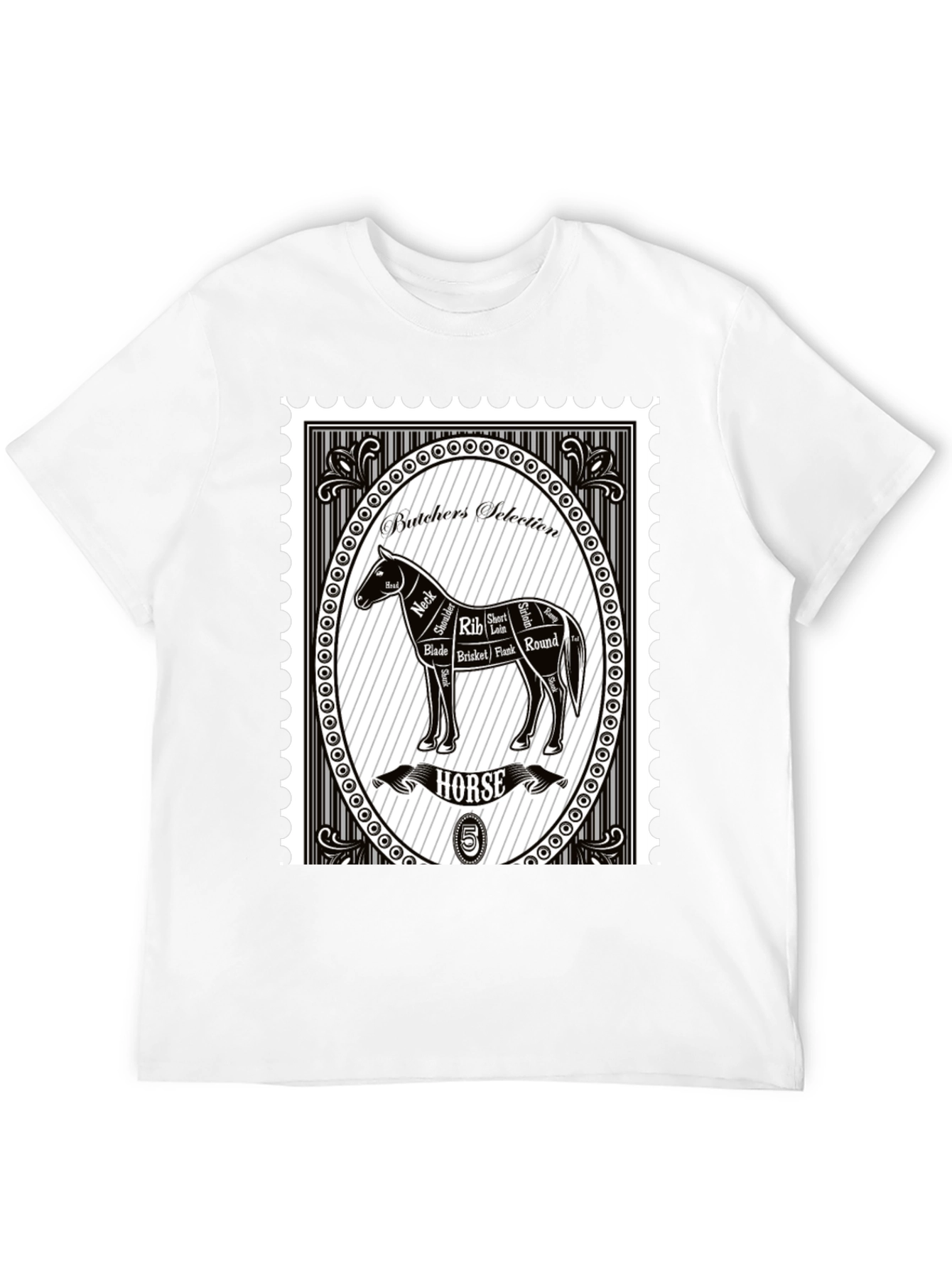 Butcher Horse Stamp T-Shirt - Unique Graphic Tee