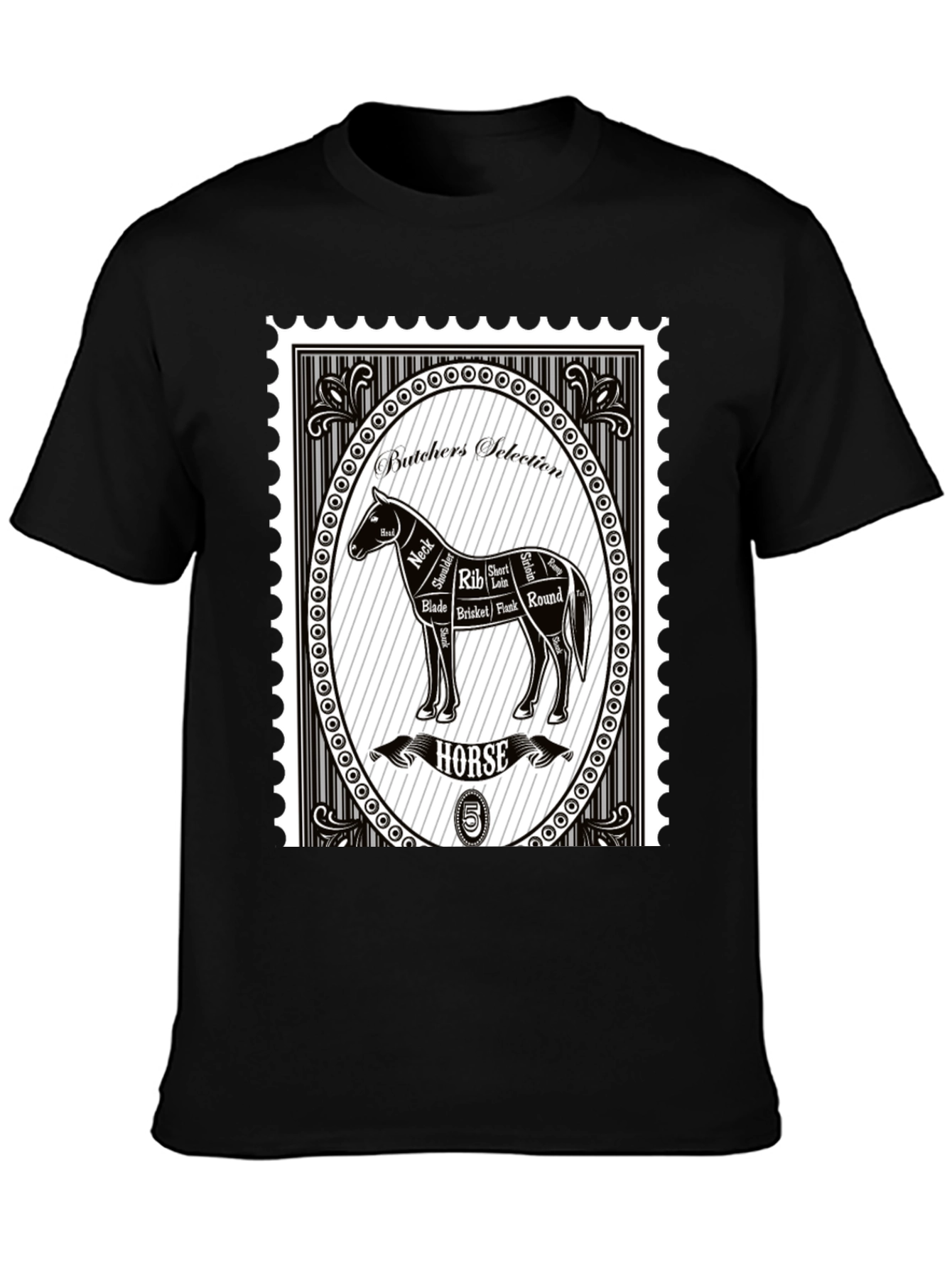 Butcher Horse Stamp T-Shirt - Unique Graphic Tee