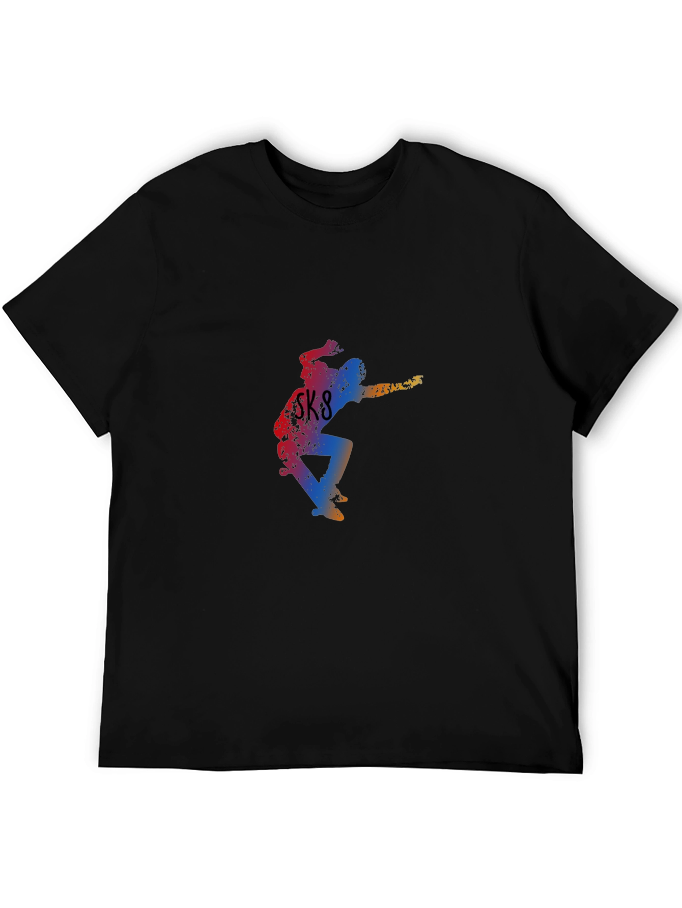 Cool Skateboarder Graphic Tee - Black
