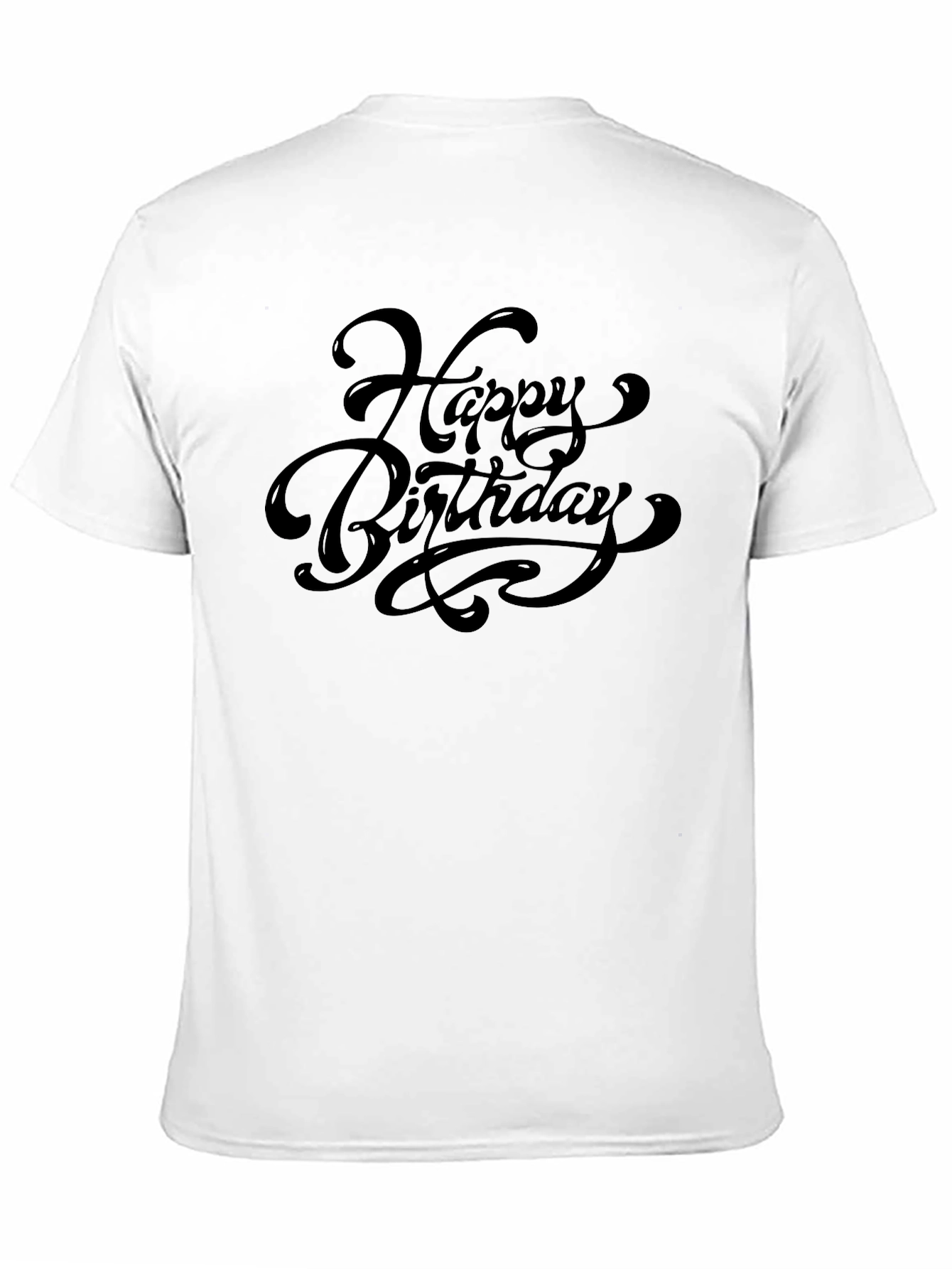 Happy Birthday Black Crew Neck T-Shirt