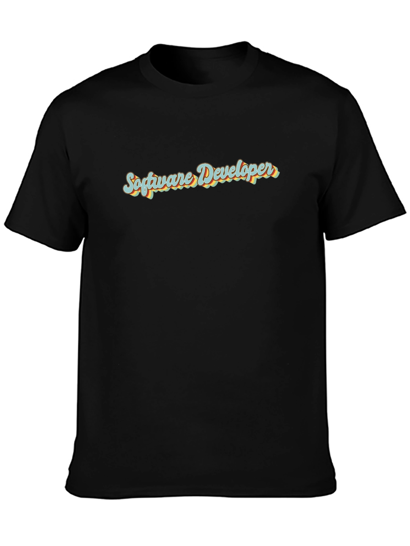 Software Developer Retro Style Black T-Shirt