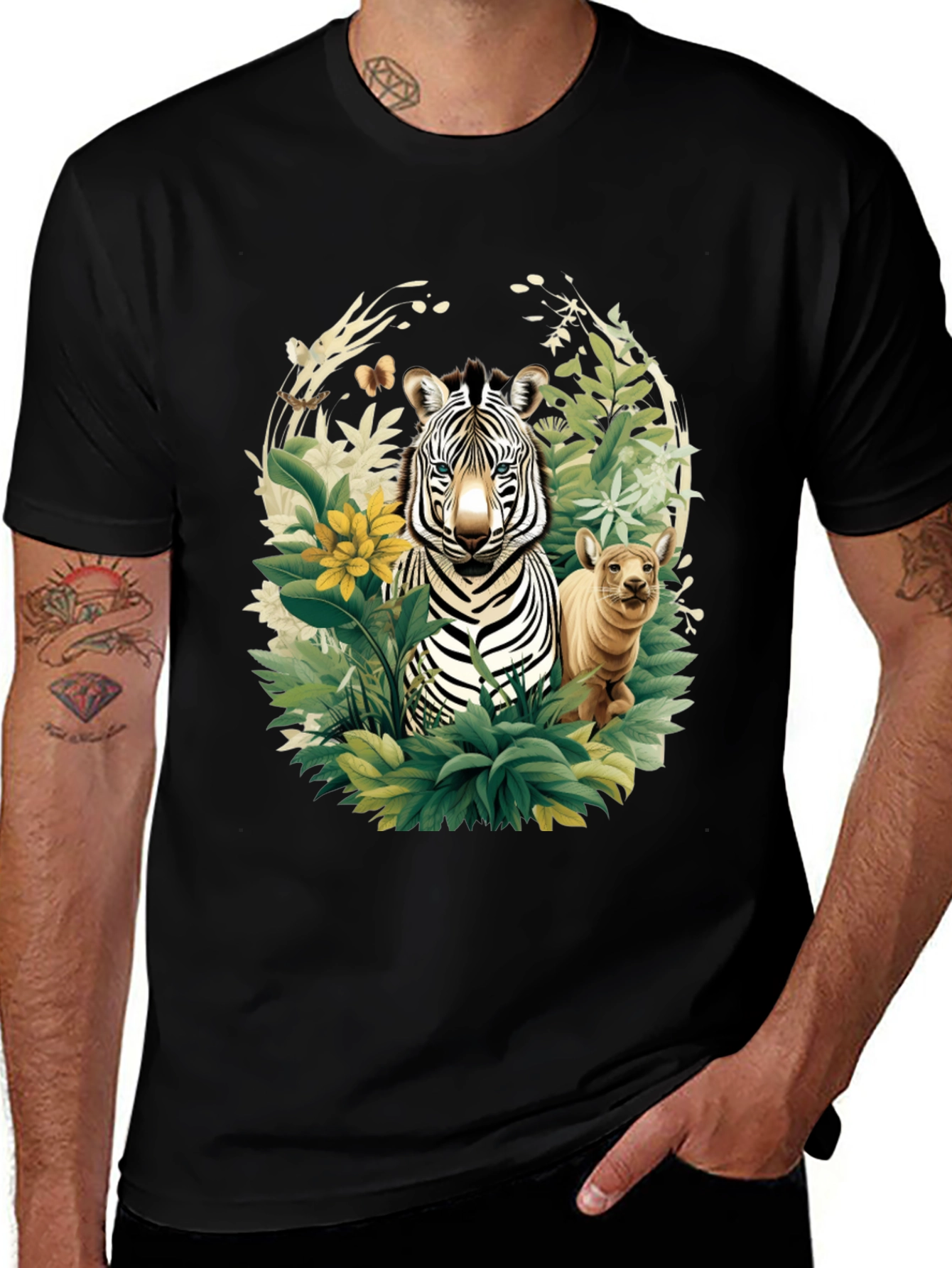 Zebra & Cub Wildlife T-Shirt - Unique Animal Design