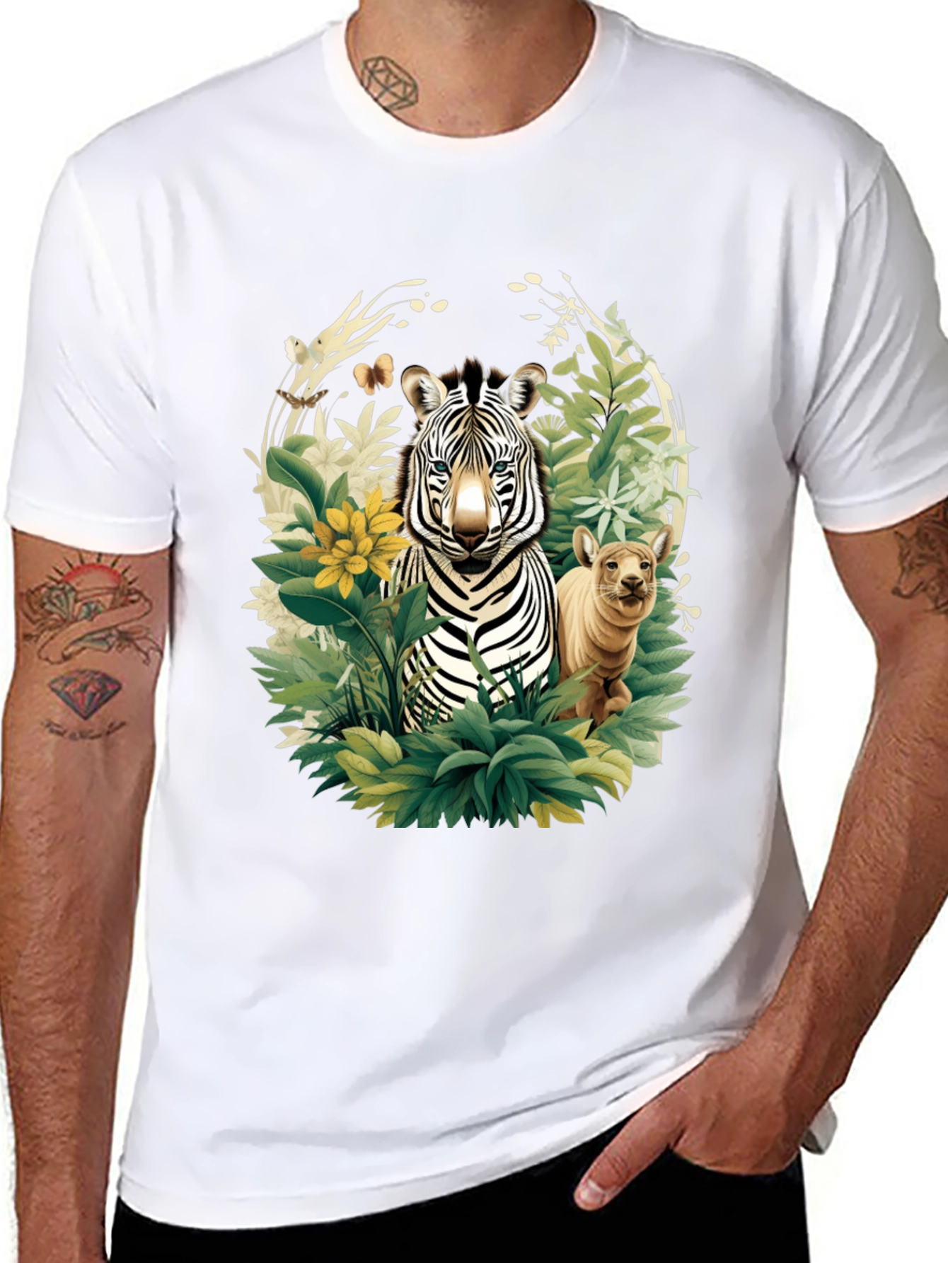 Zebra & Cub Wildlife T-Shirt - Unique Animal Design