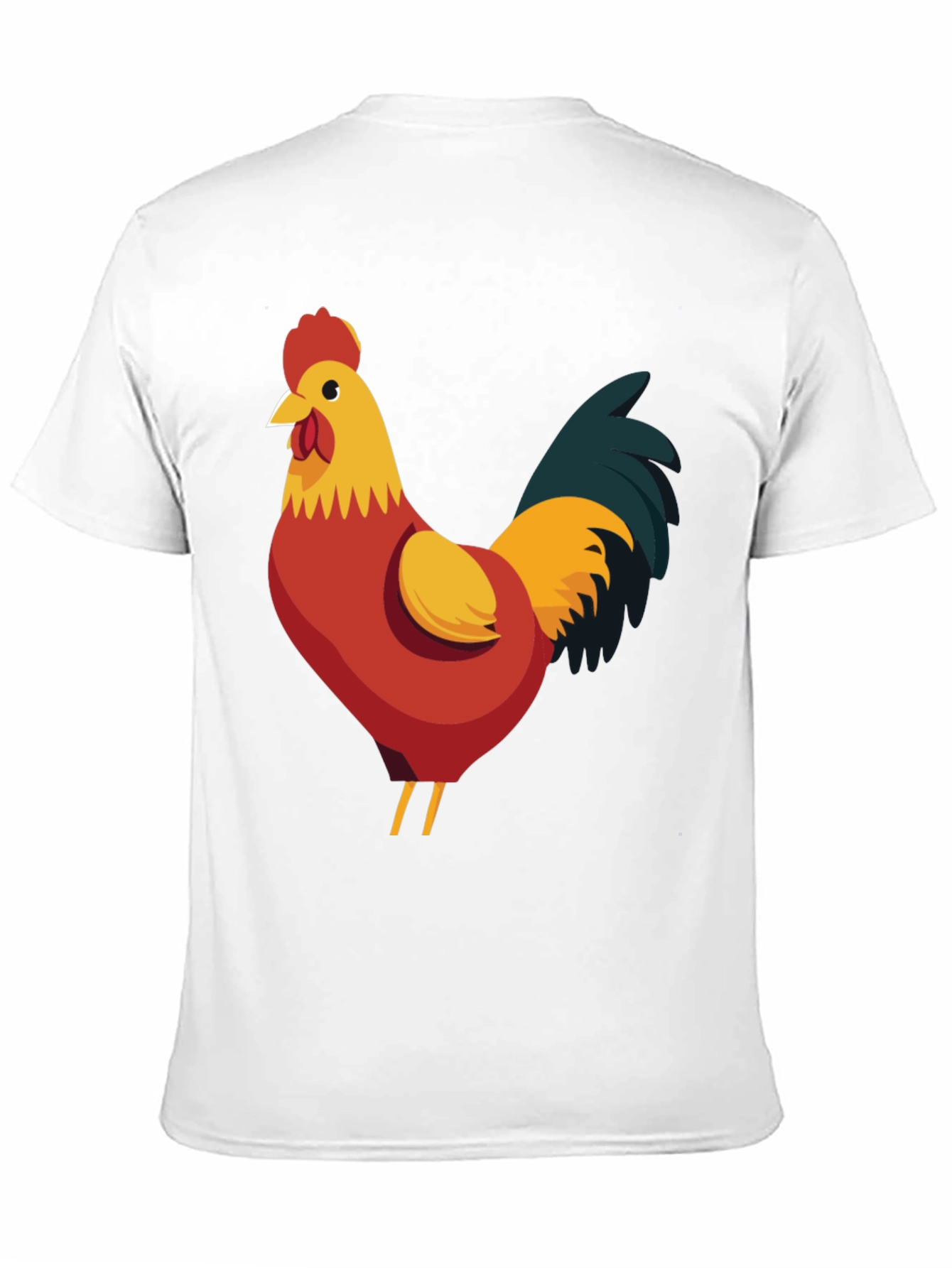 Rooster Graphic Tee - Black Cotton T-Shirt