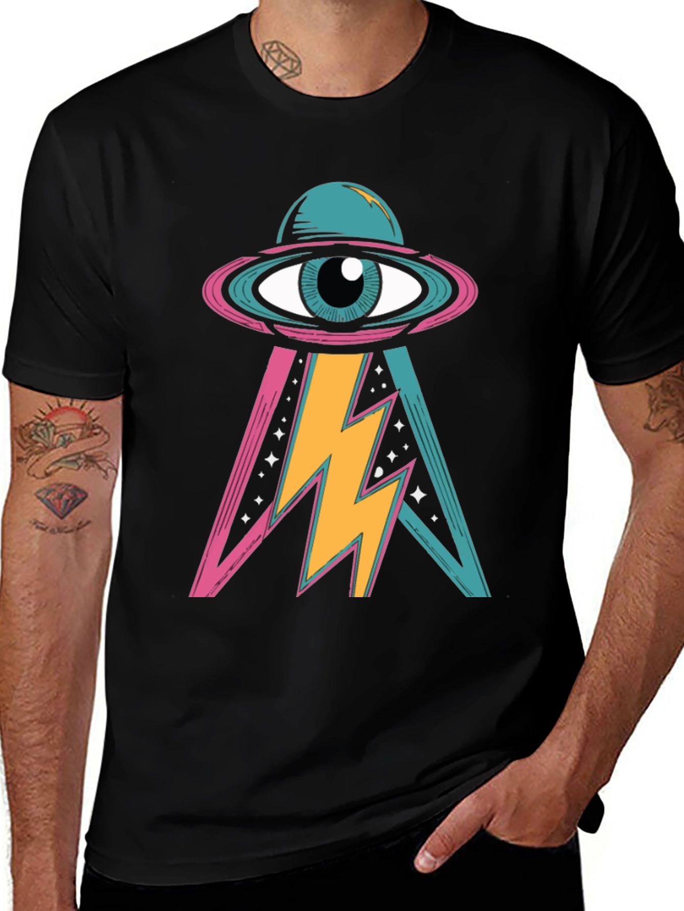 Eye See You Black Graphic T-Shirt