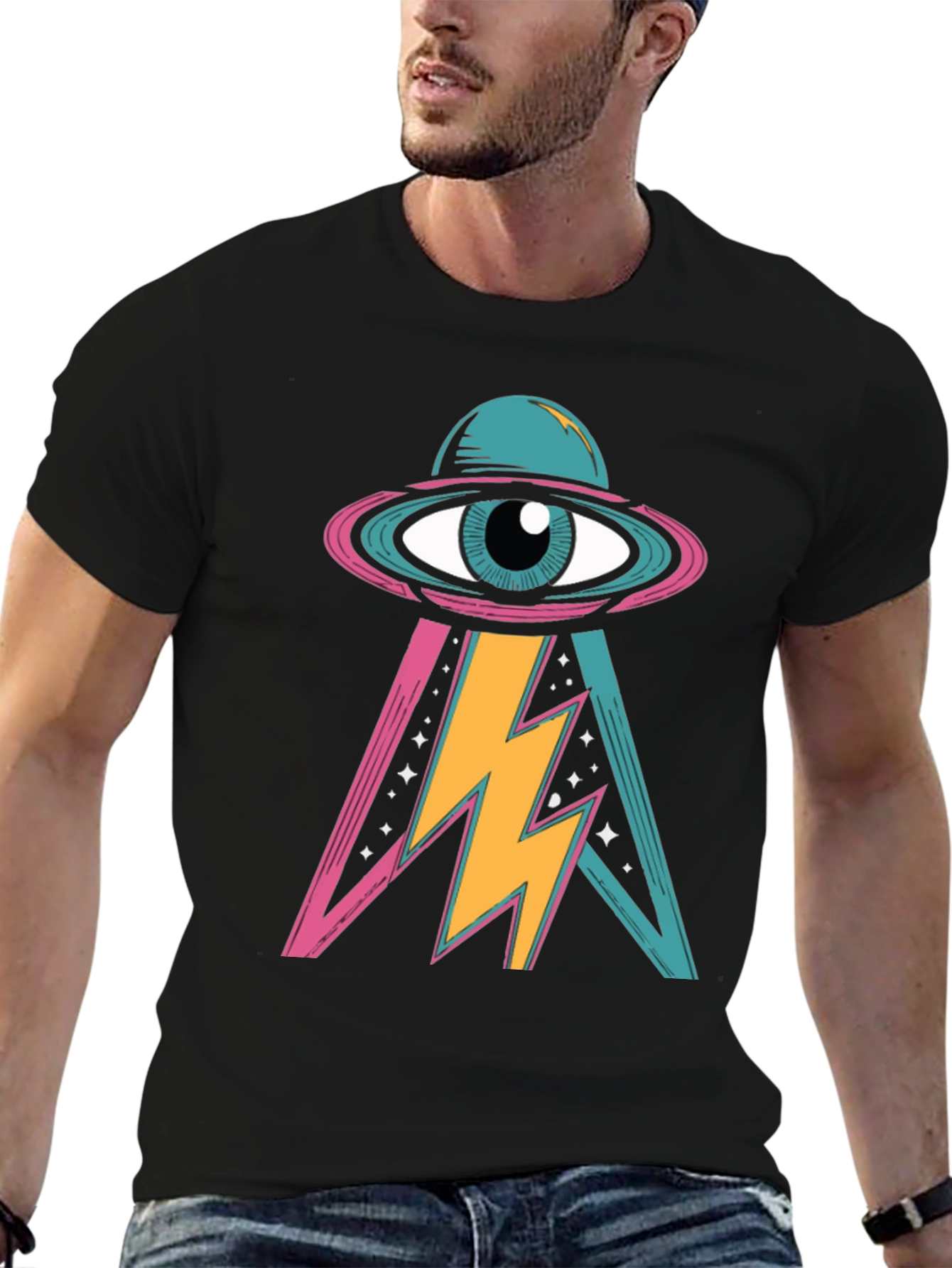 Eye See You Black Graphic T-Shirt