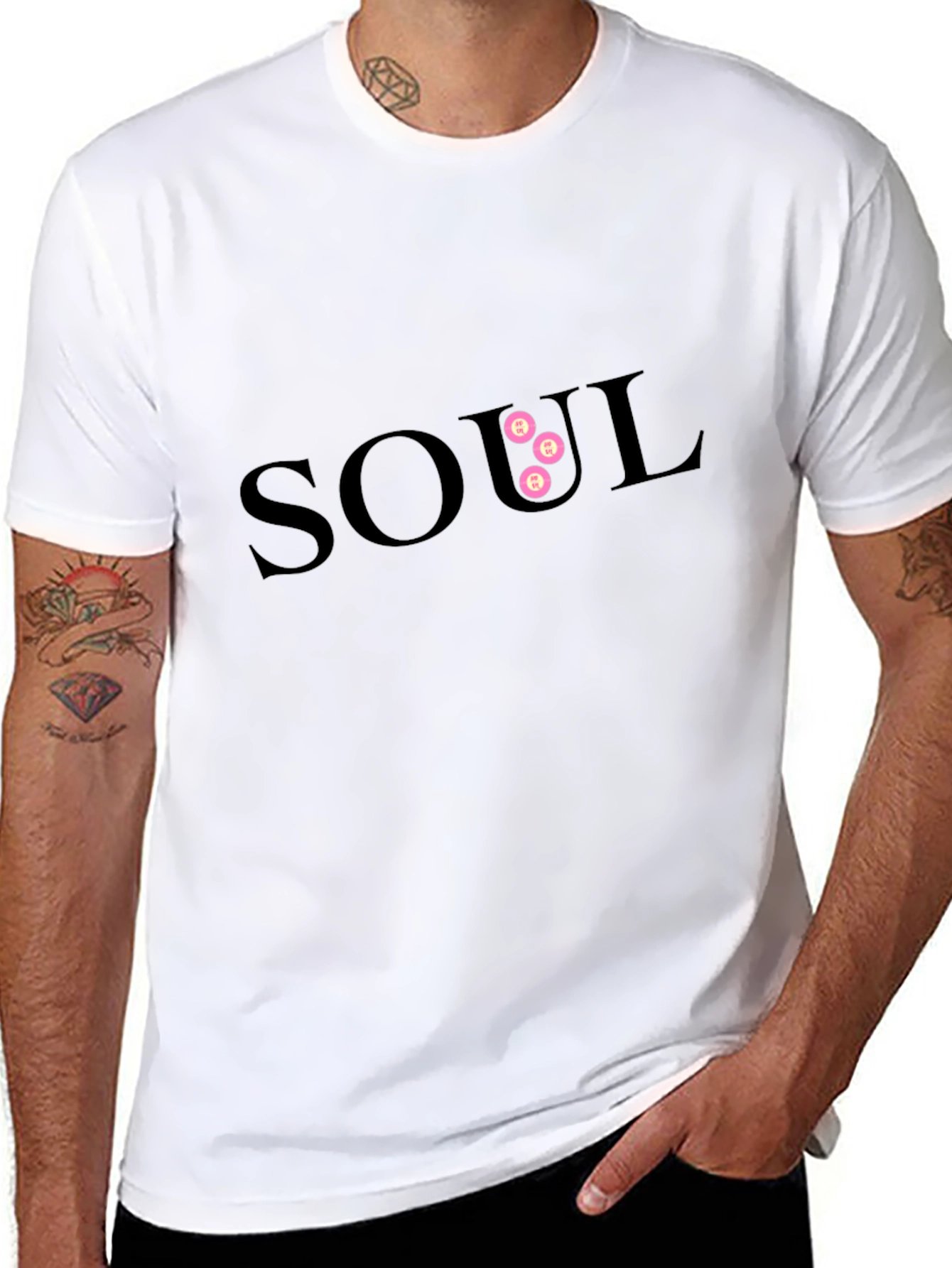 SOUL Graphic Print Mens Black T-Shirt