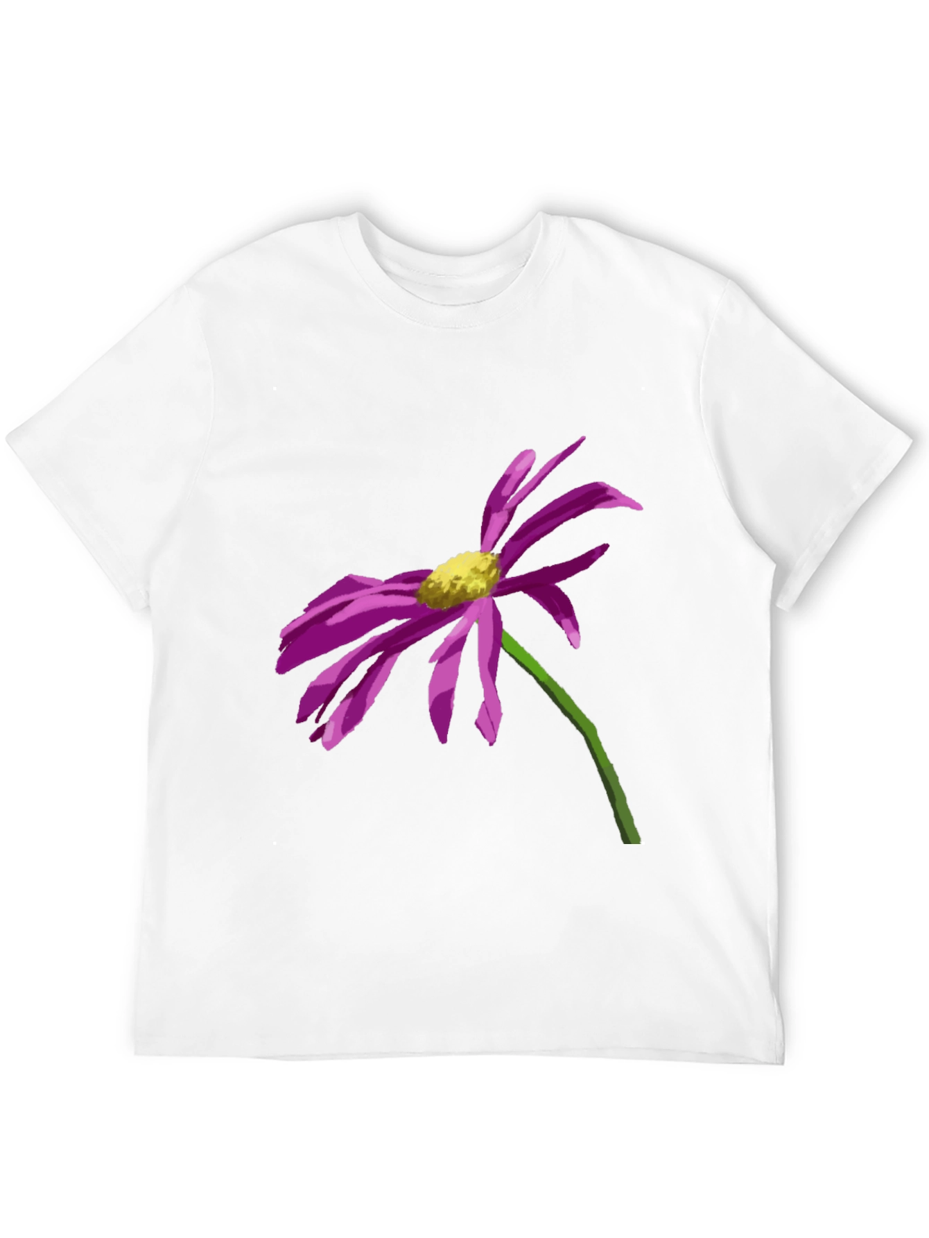 Floral Graphic Tee - Black Cotton Shirt