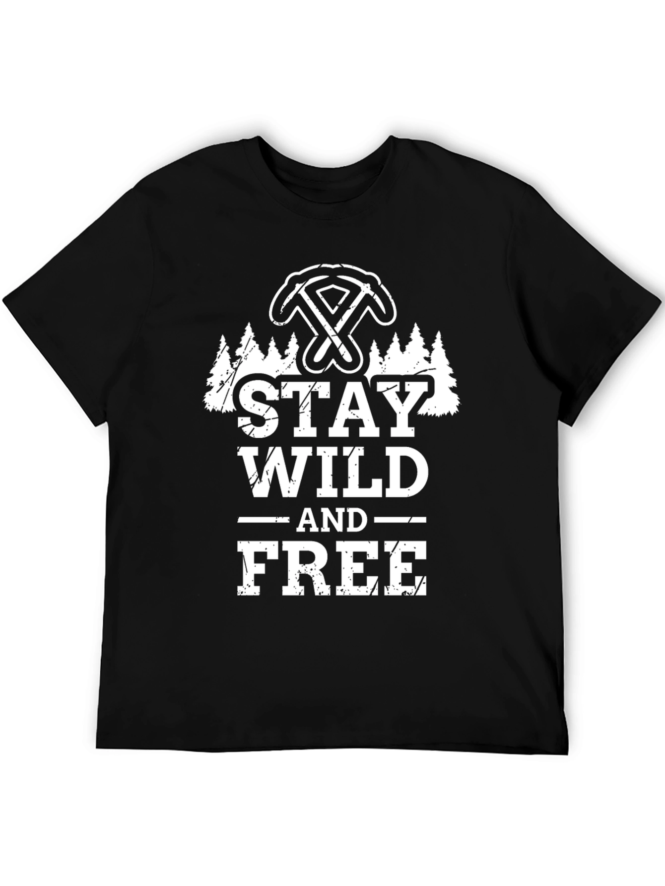 Stay Wild and Free Black Graphic T-Shirt