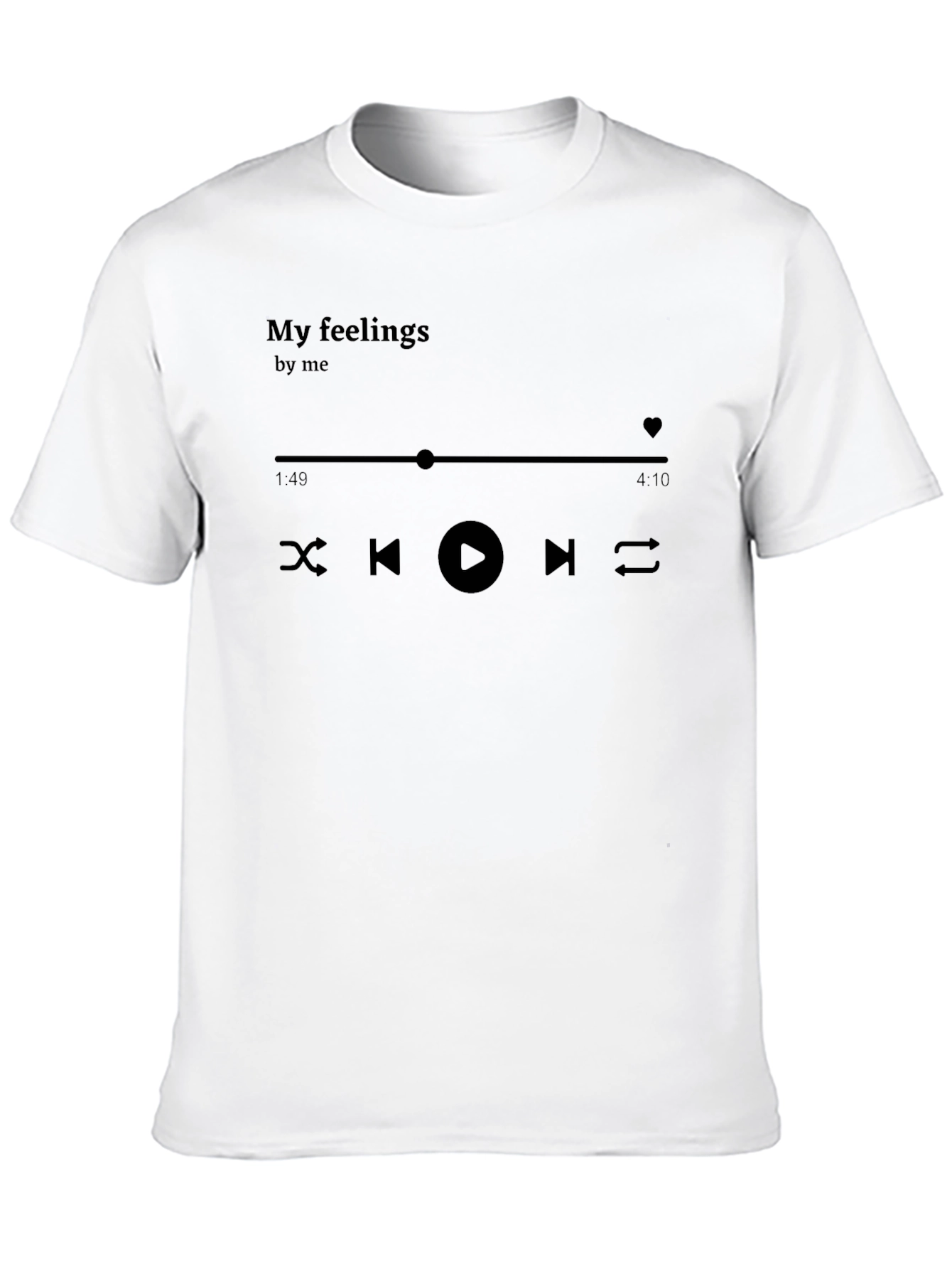 My Feelings Music Player Black T-Shirt