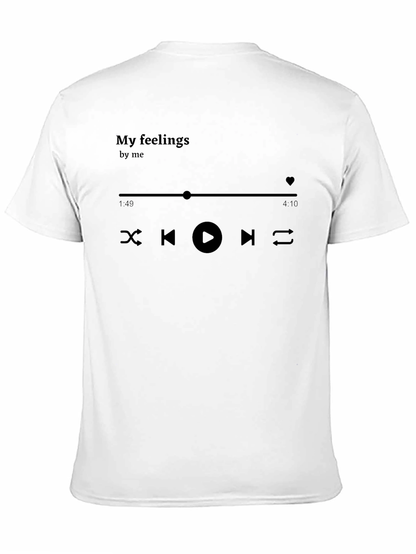 My Feelings Music Player Black T-Shirt
