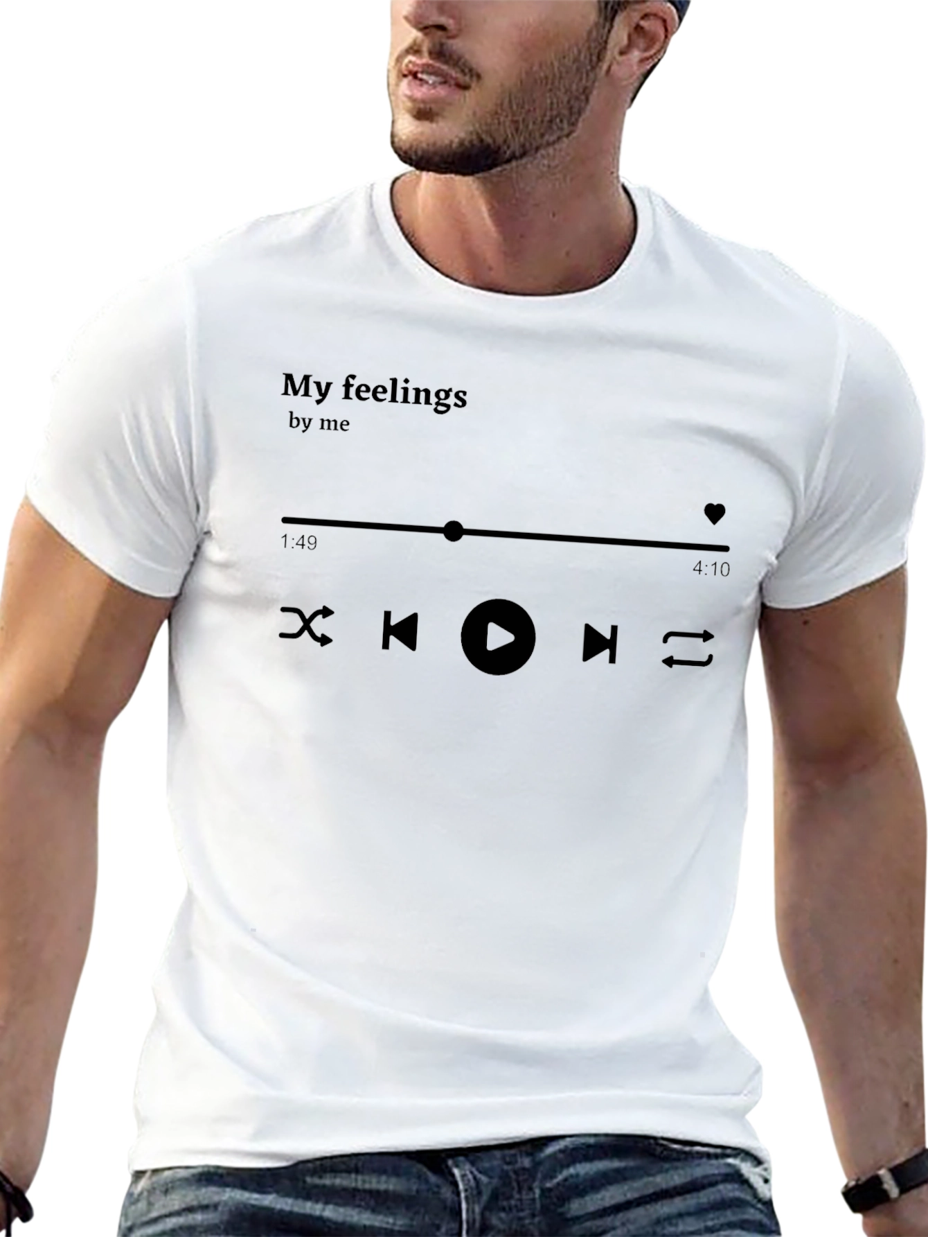 My Feelings Music Player Black T-Shirt