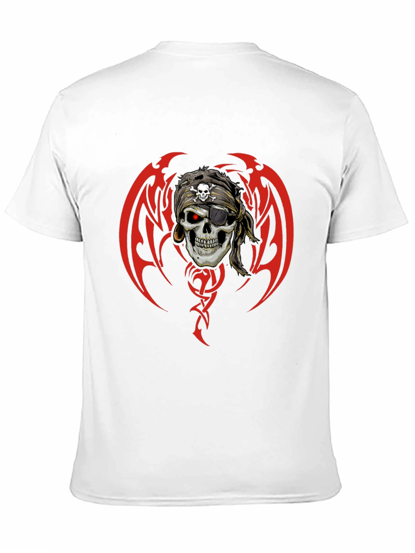 Pirate Skull Graphic Print T-Shirt - Black
