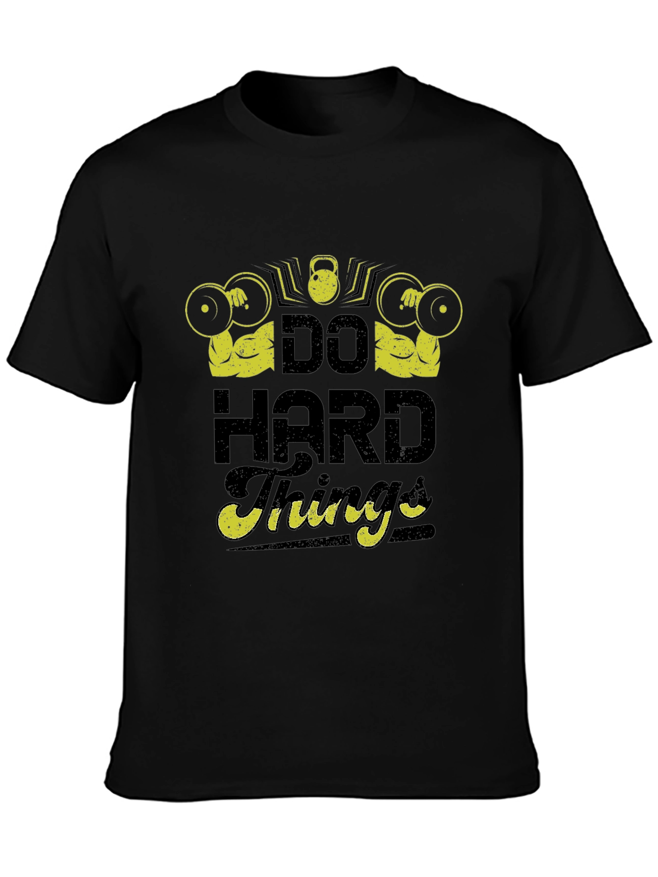 Do Hard Things Graphic Tee - Black Gym T-Shirt